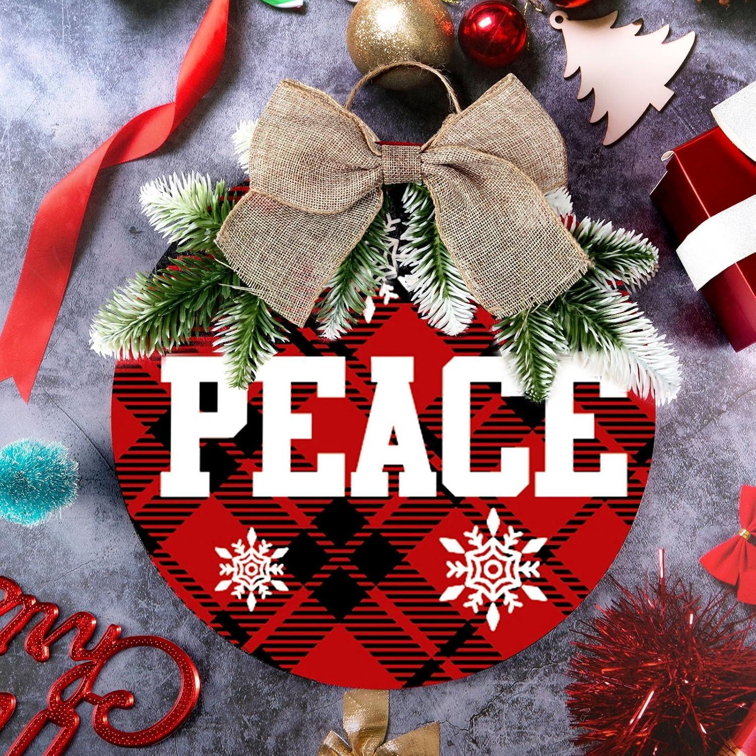 3 Piezas Decoraciones Colgantes Navidad Hicarer Signo Paz Amor