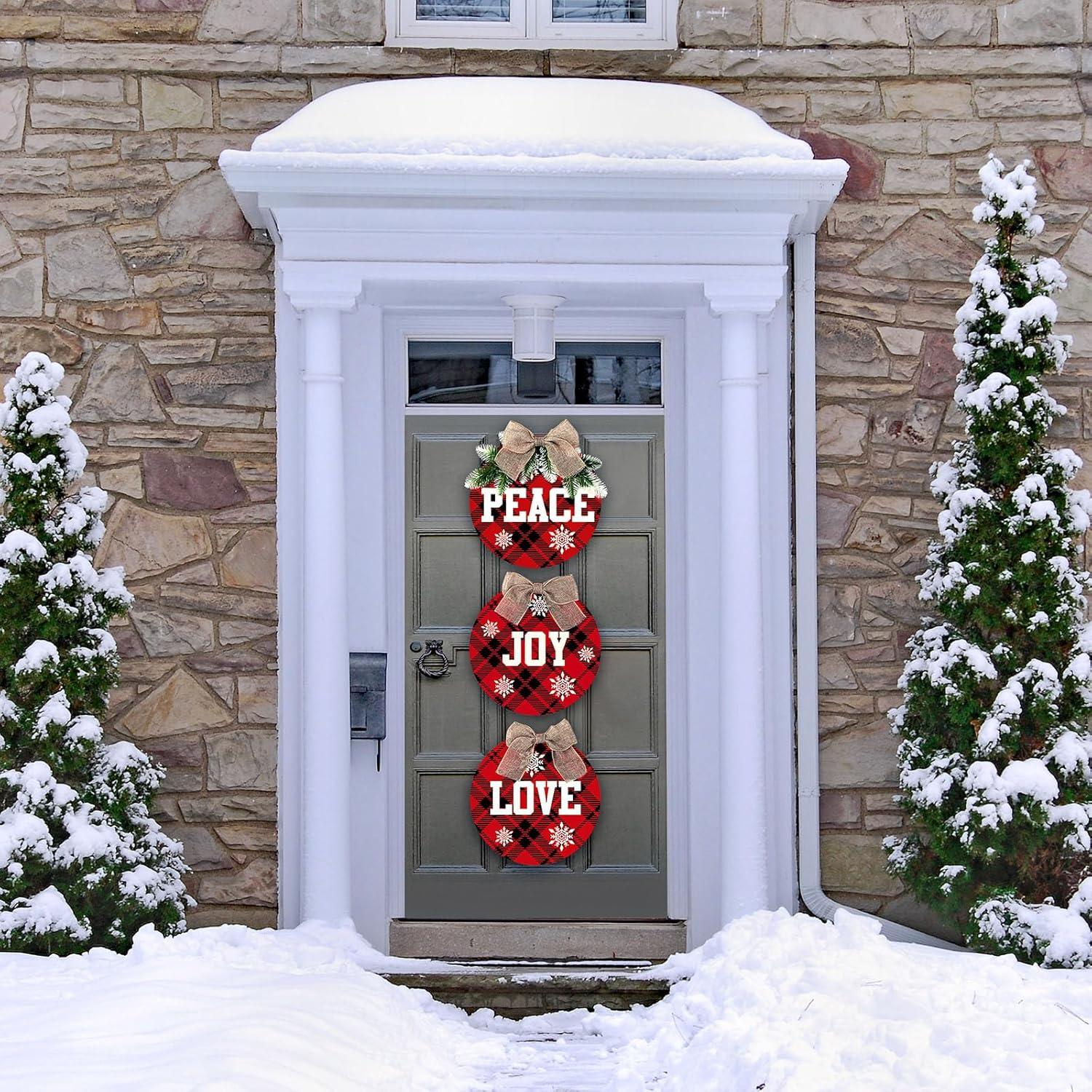 3 Piezas Decoraciones Colgantes Navidad Hicarer Signo Paz Amor