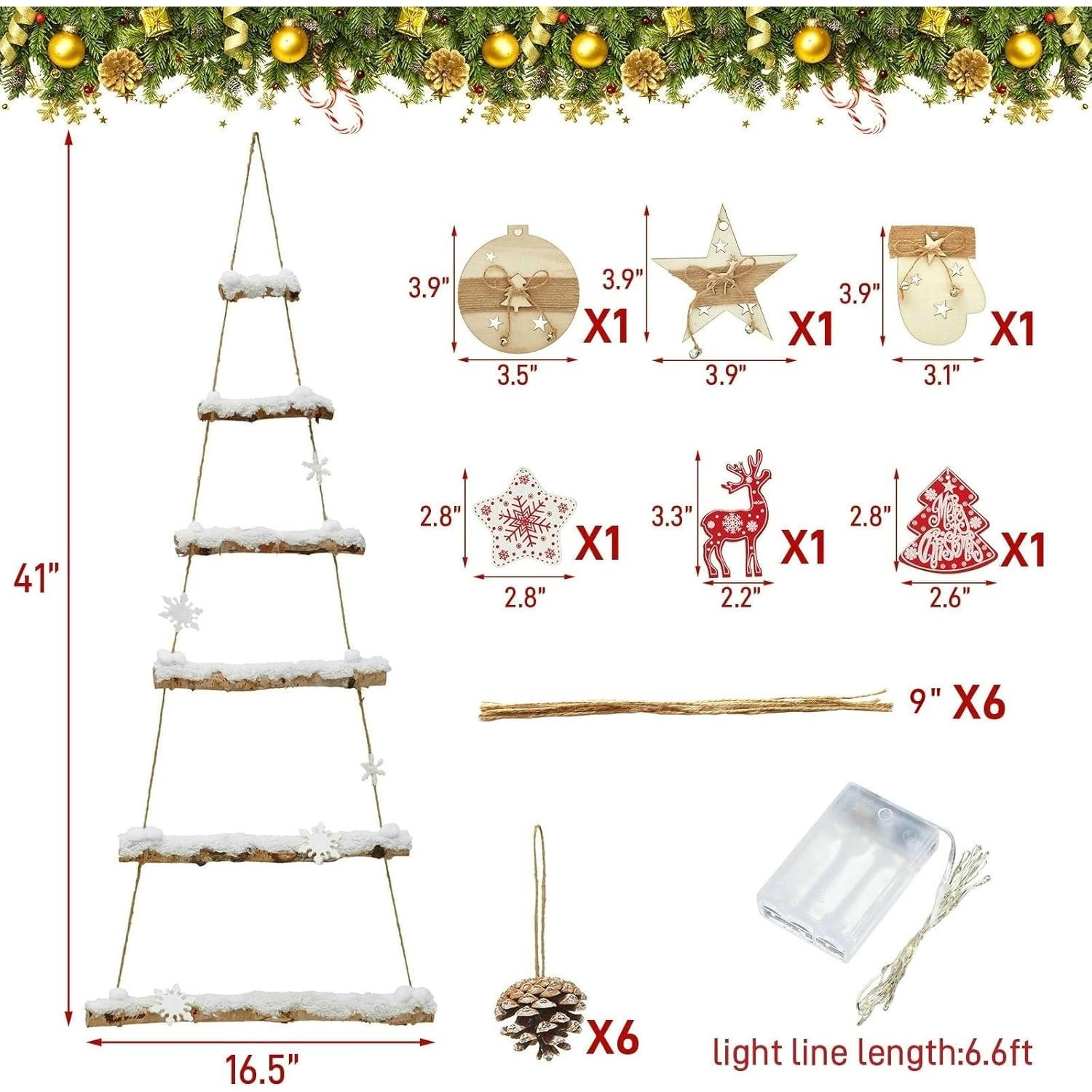 Árbol de Navidad Colgante Nature Vibe de Abedul Nevado con Luz