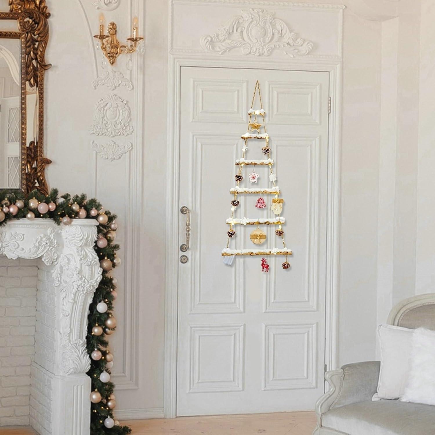 Árbol de Navidad Colgante Nature Vibe de Abedul Nevado con Luz