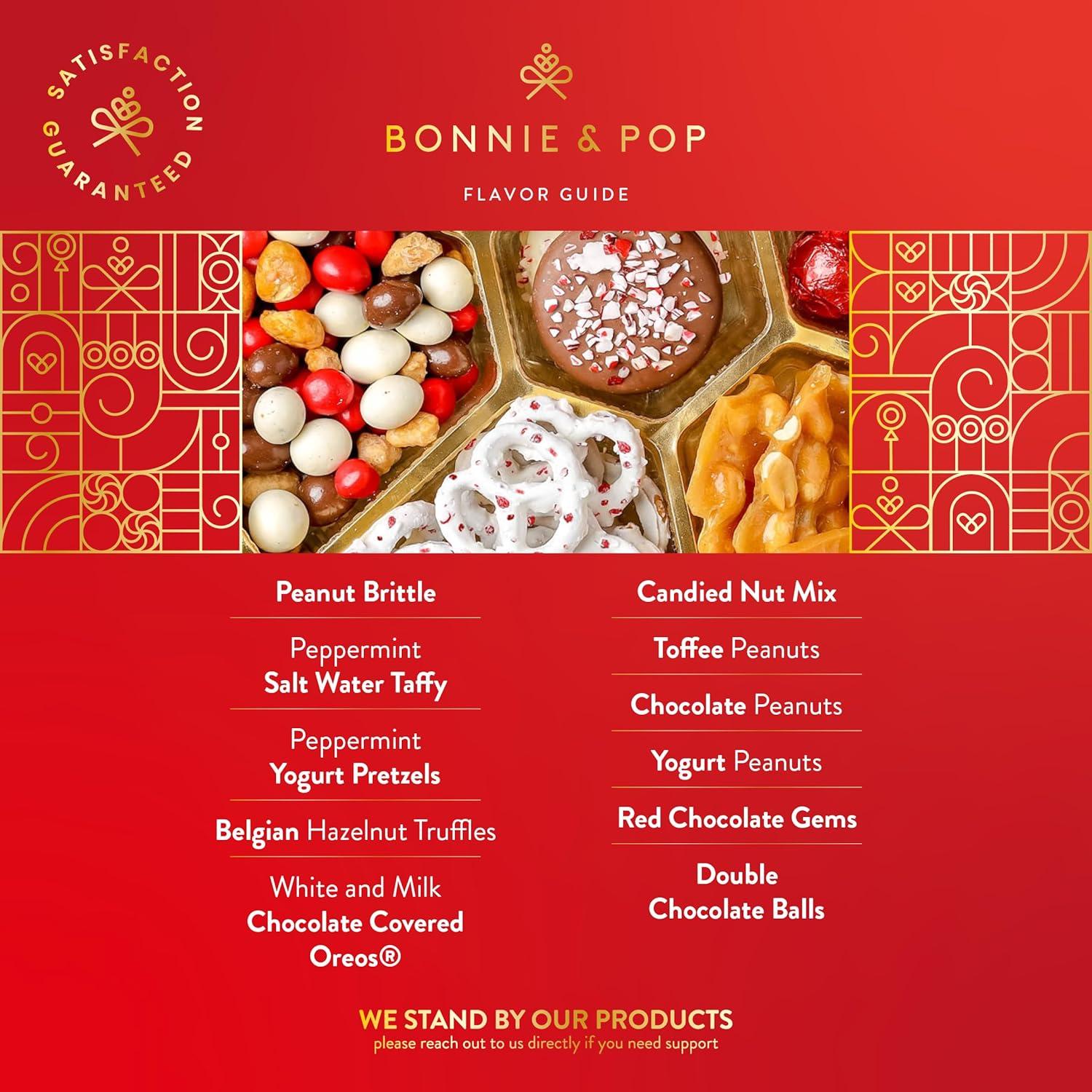 Cesta de Regalo de Navidad Bonnie y Pop - Surtido de Chocolates y Golosinas 1.07 kg