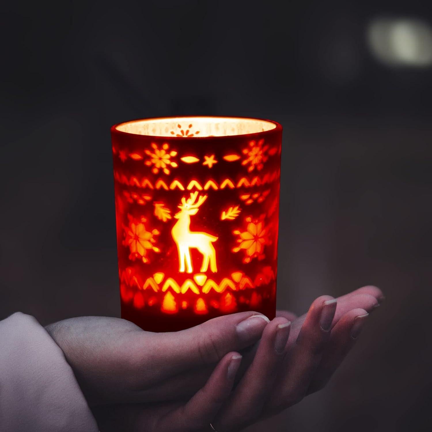 Soportes para Velas Tealight Rancco Navidad 3 Piezas 8.4x6.6cm