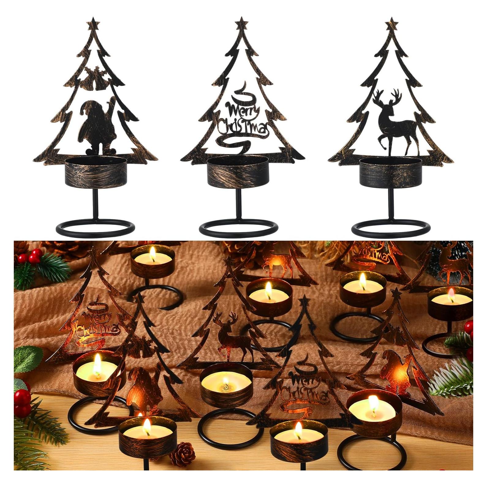 Soporte para Velas Tealight Sieral 9 Pcs Metal Bronce 14 cm