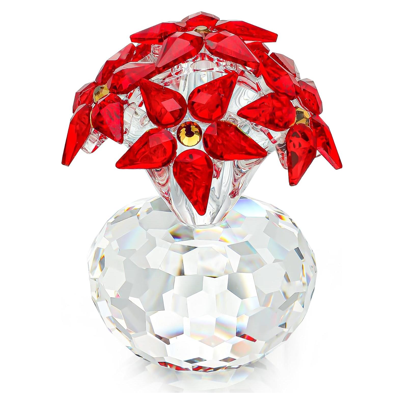 Figurita de Cristal Nochebuena Roja H&D 5.3x5.3x7.1cm