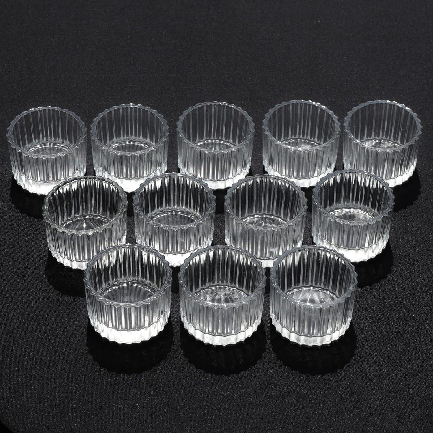 Juego de 12 Soportes para Velas Tealight VOHO de Vidrio 5.08 cm