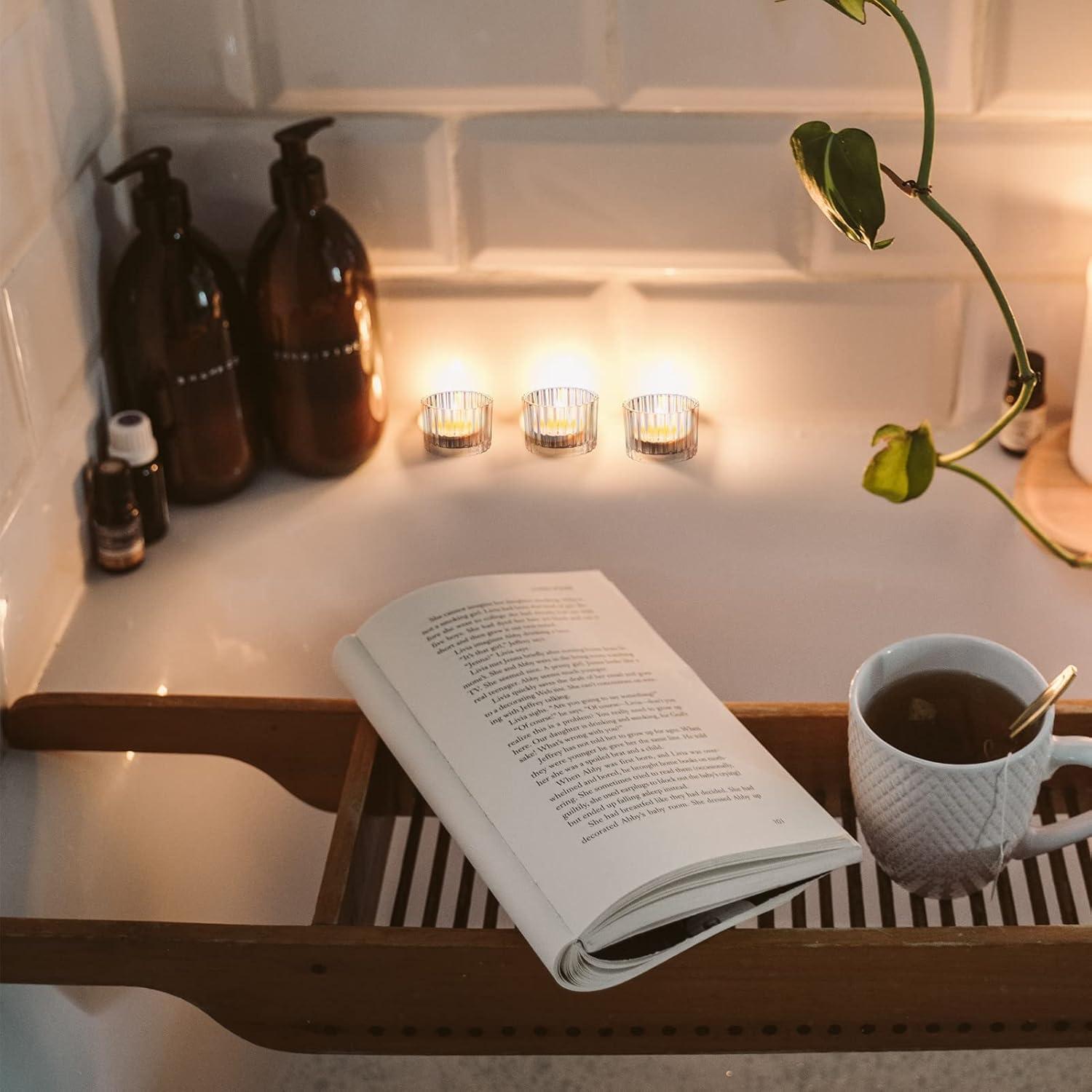 Juego de 12 Soportes para Velas Tealight VOHO de Vidrio 5.08 cm