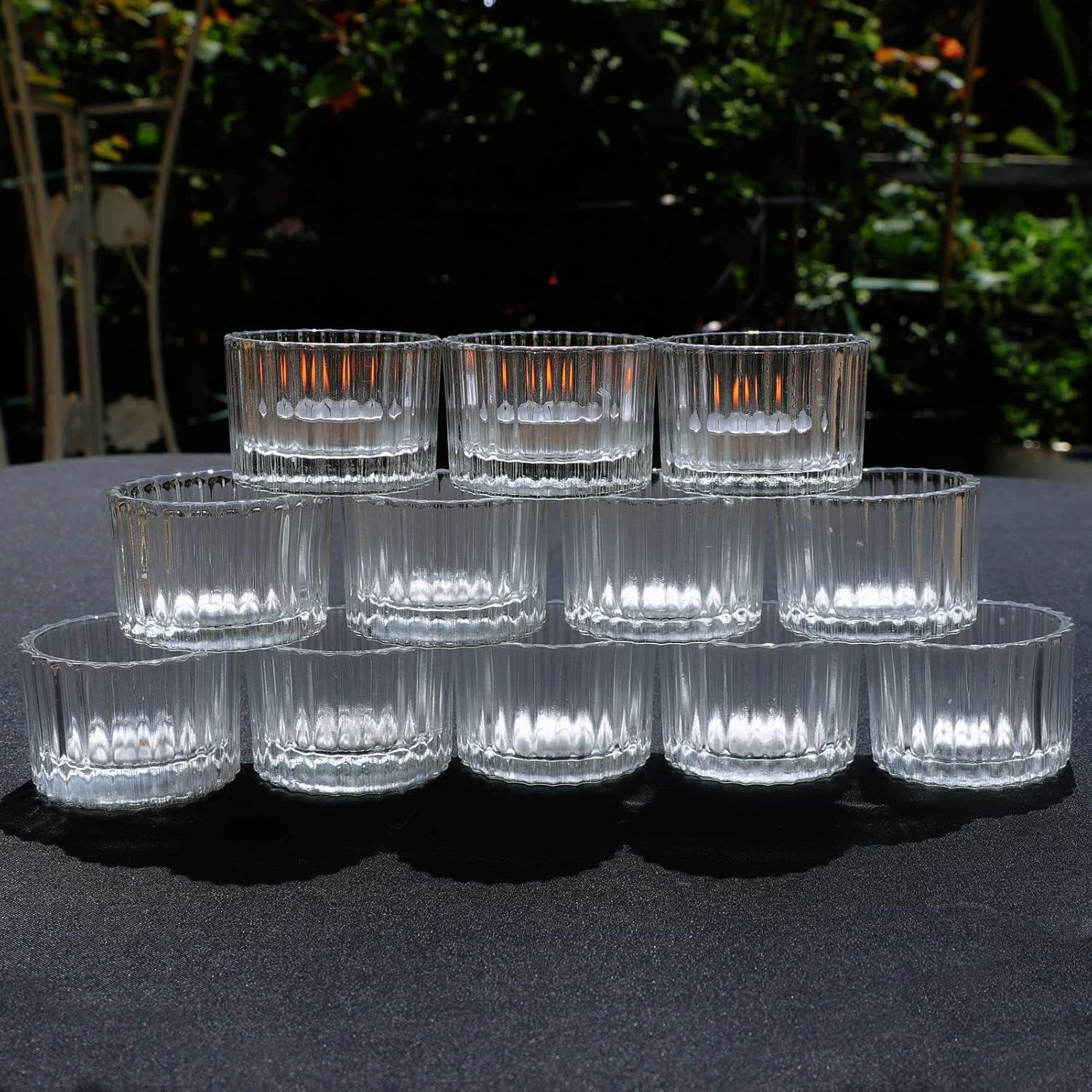 Juego de 12 Soportes para Velas Tealight VOHO de Vidrio 5.08 cm