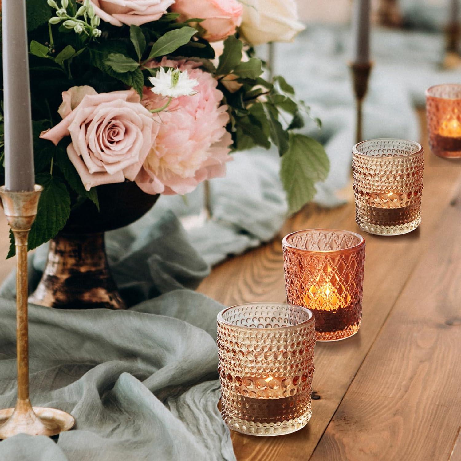 24 Soportes de Velas Tealight SHMILMH Multicolor Vidrio