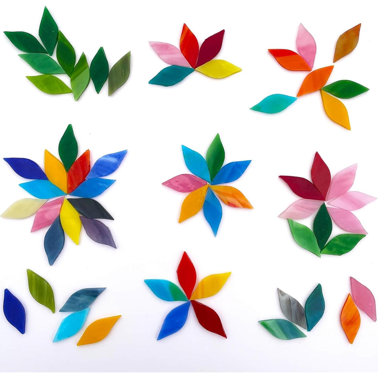 LITMIND 120 Piezas Mosaico de Vidrio Colorido para Manualidades