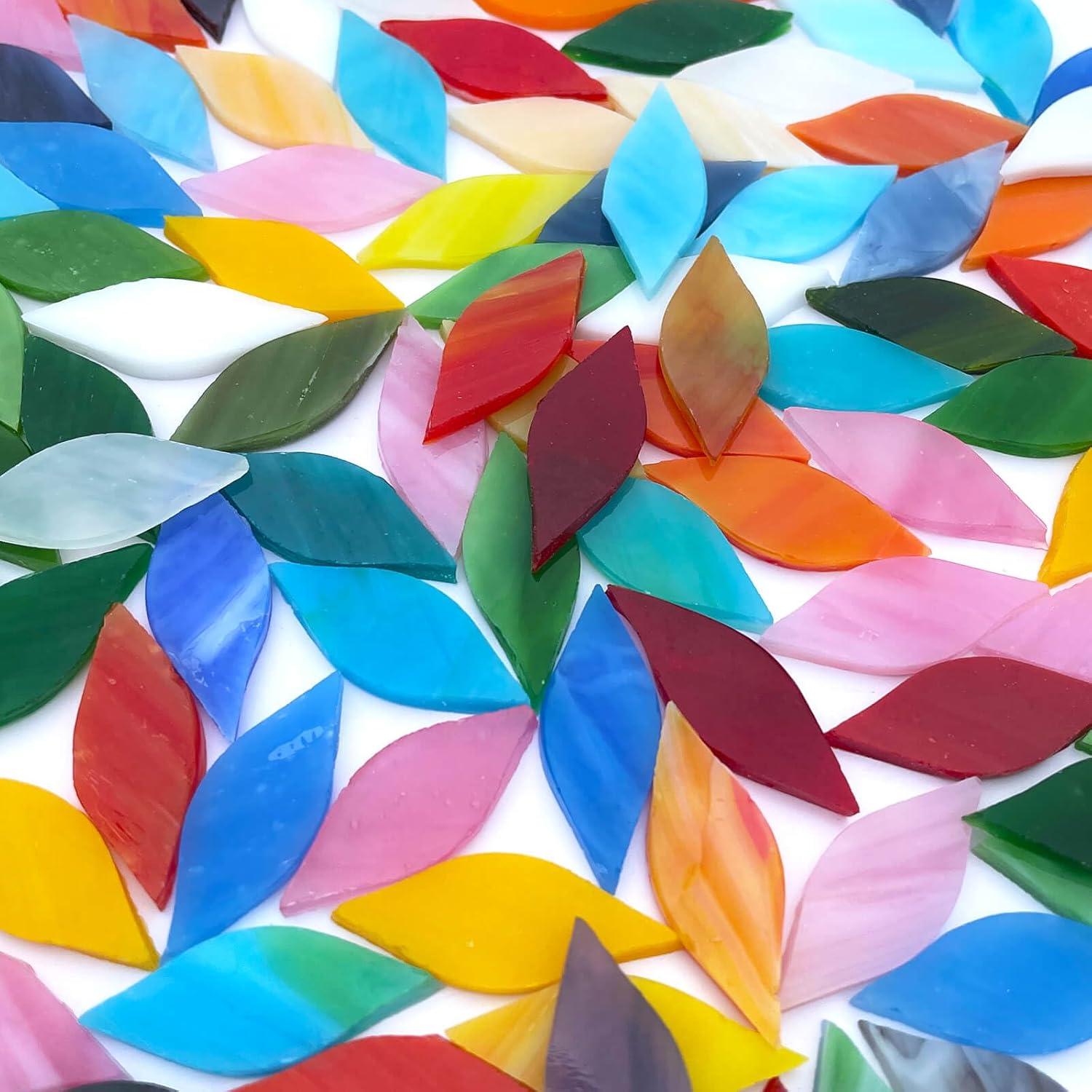 LITMIND 120 Piezas Mosaico de Vidrio Colorido para Manualidades