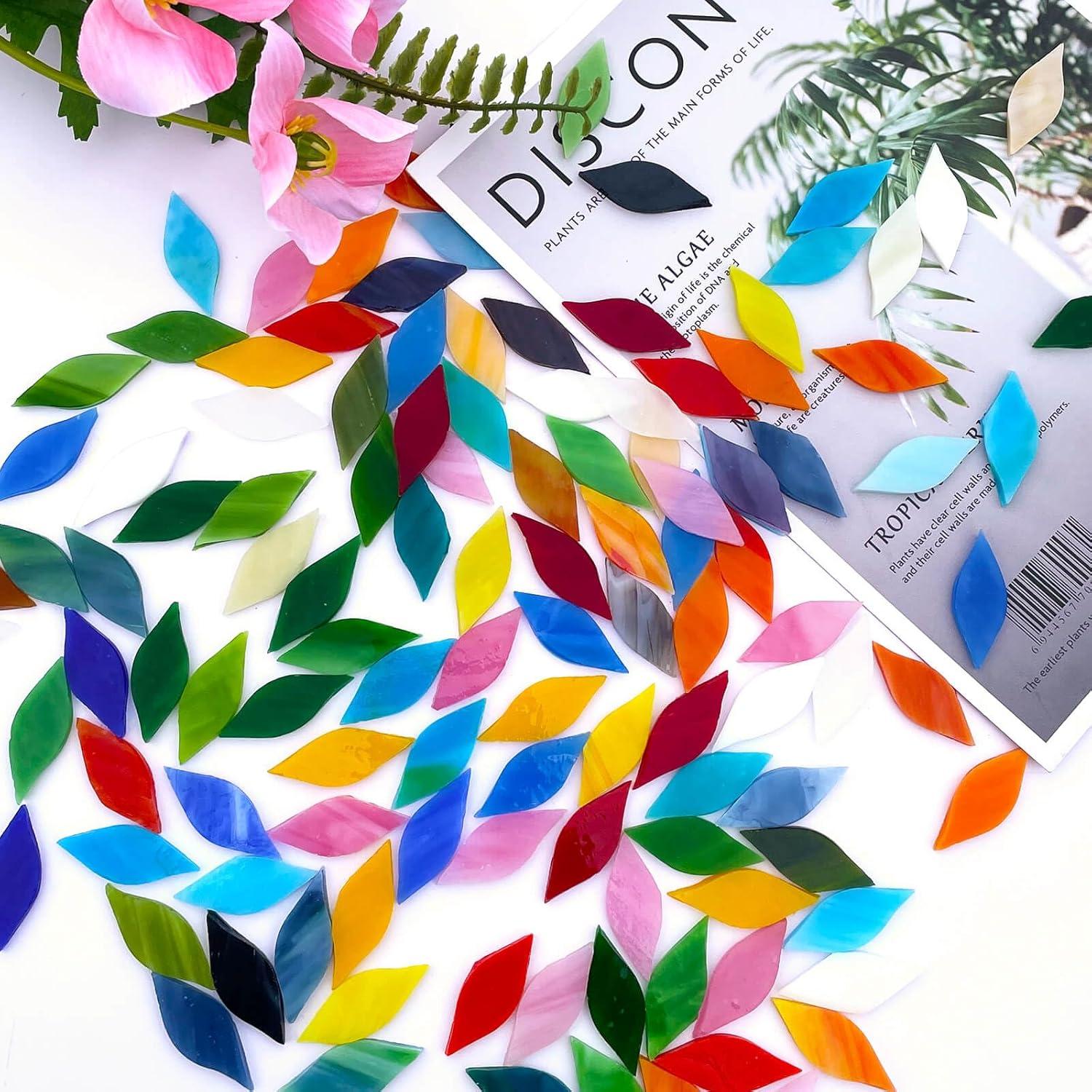 LITMIND 120 Piezas Mosaico de Vidrio Colorido para Manualidades