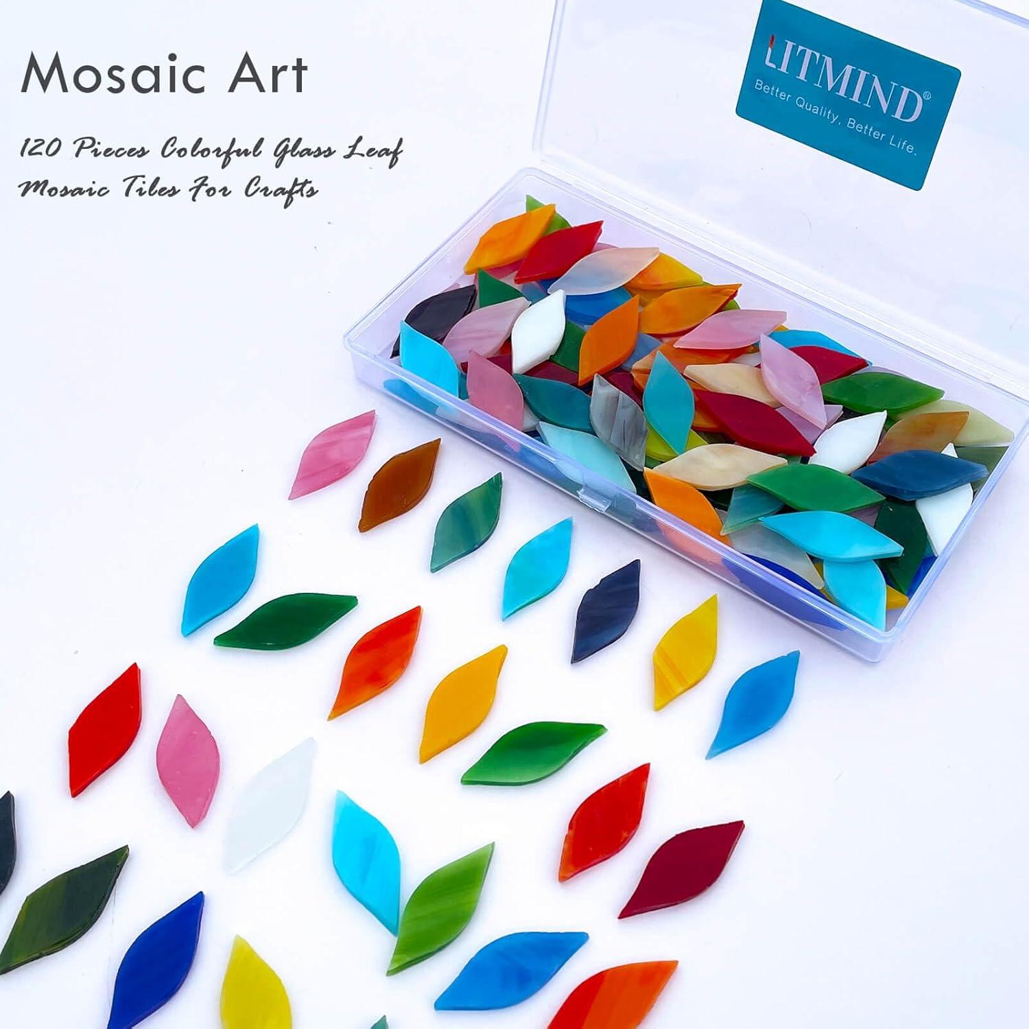 LITMIND 120 Piezas Mosaico de Vidrio Colorido para Manualidades