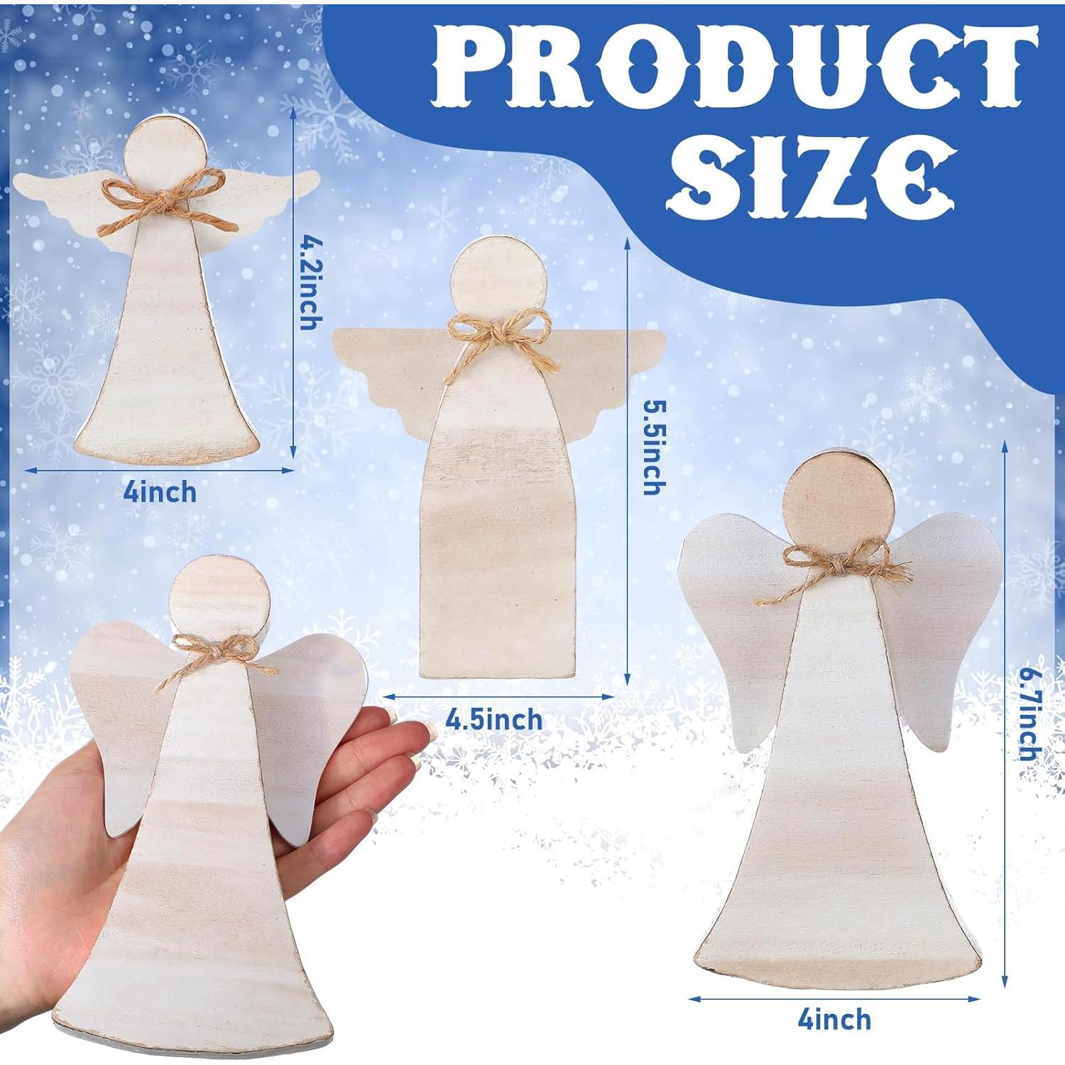 Juego de 6 Decoraciones de Mesa de Ángel de Navidad Yerliker