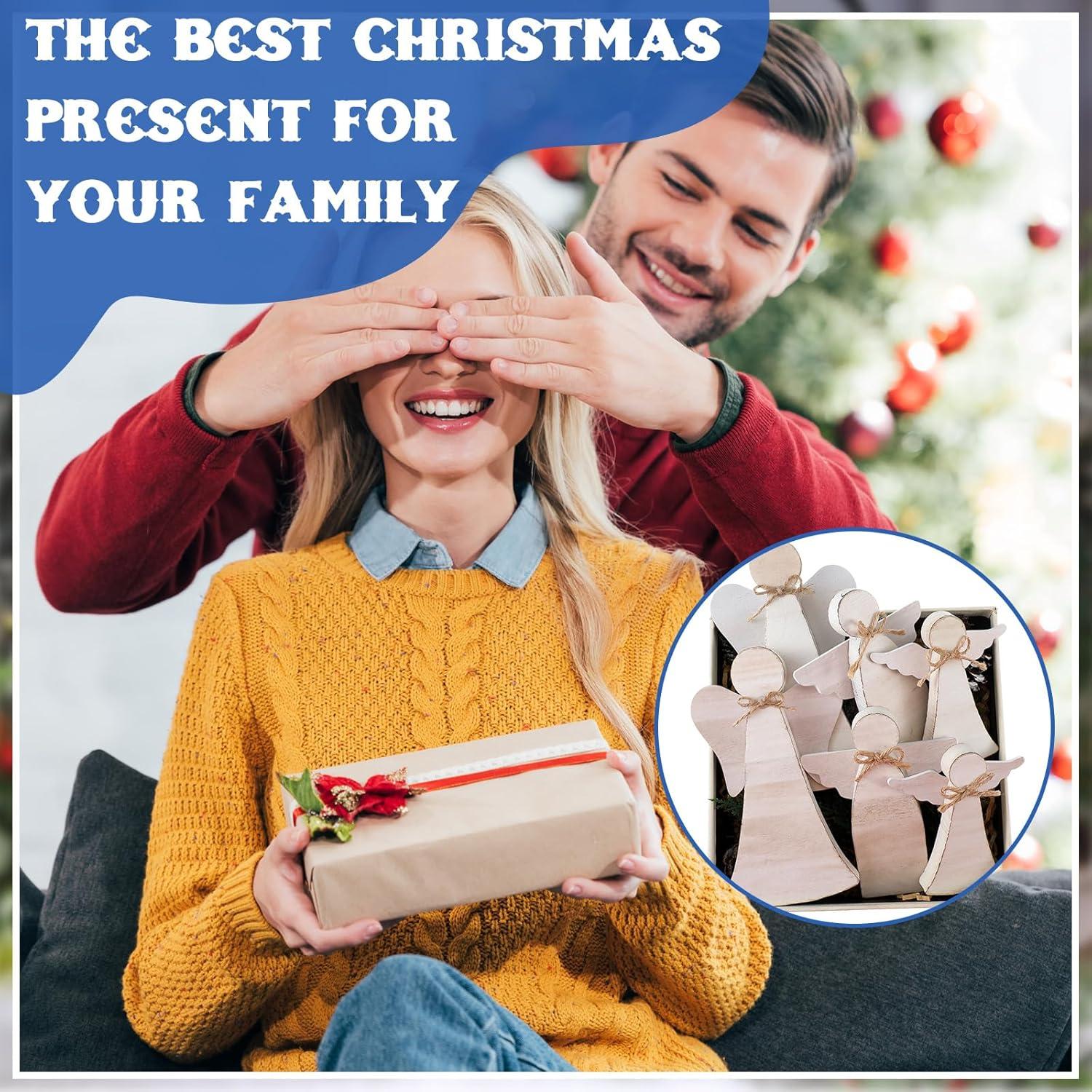 Juego de 6 Decoraciones de Mesa de Ángel de Navidad Yerliker