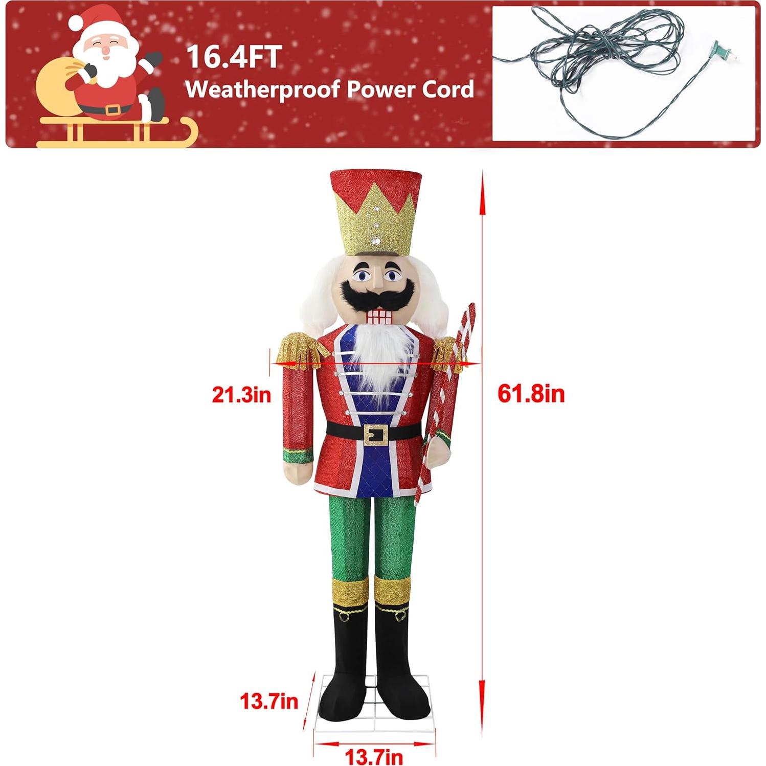 Decoración Navideña Nutcracker BlueWish 1.52m con 100 LED