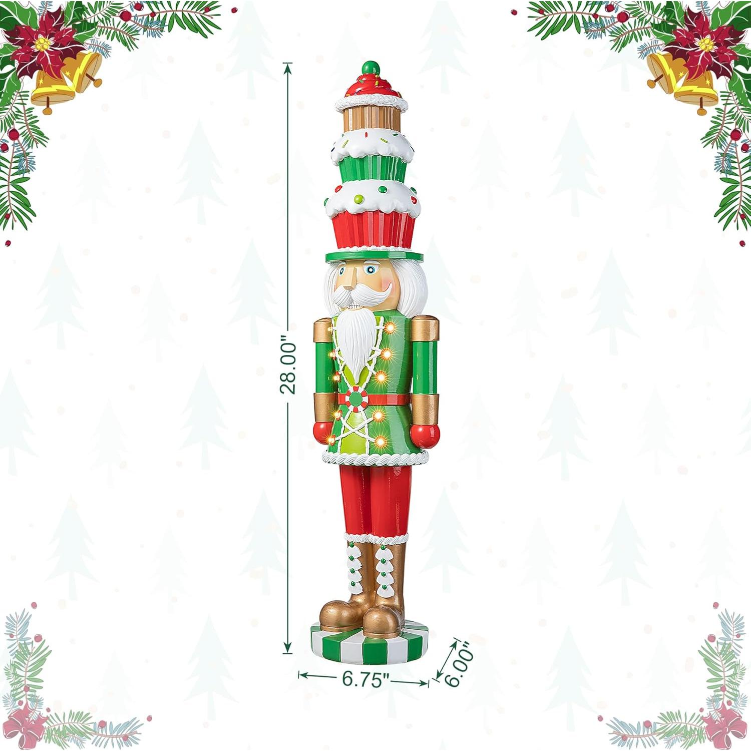 Cascanueces de Navidad Glitzhome 71 cm con Luces y Temporizador