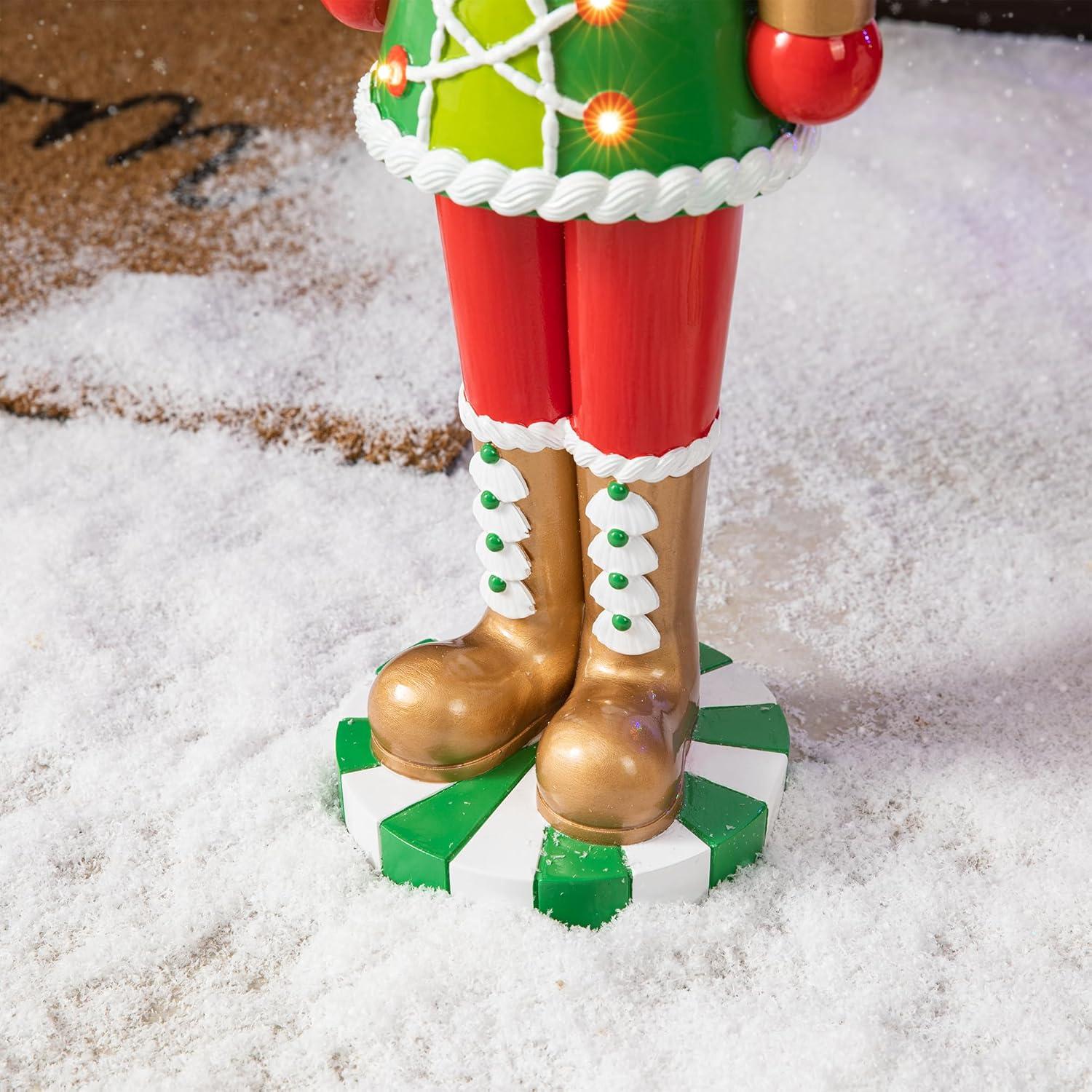 Cascanueces de Navidad Glitzhome 71 cm con Luces y Temporizador