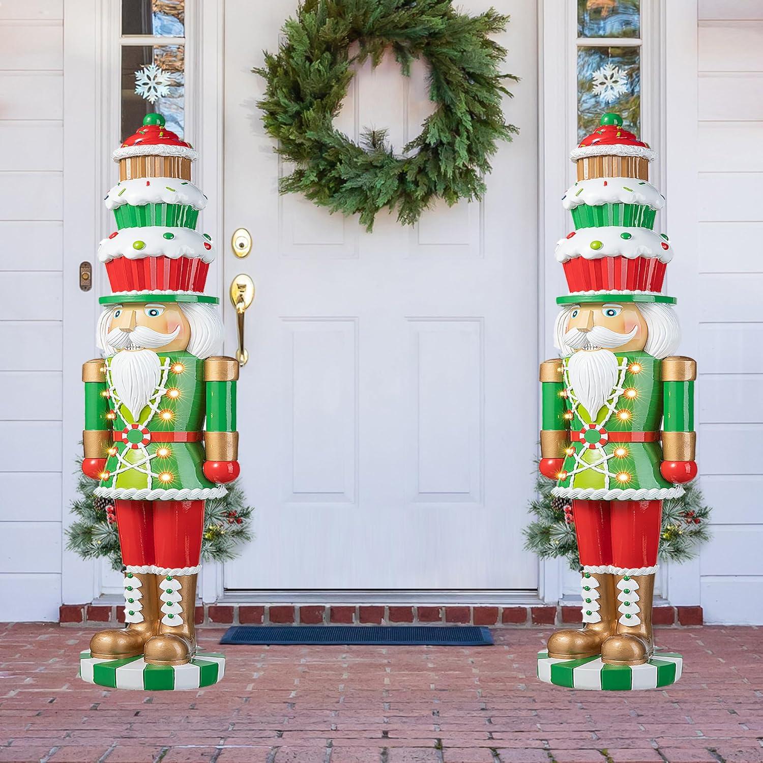 Cascanueces de Navidad Glitzhome 71 cm con Luces y Temporizador