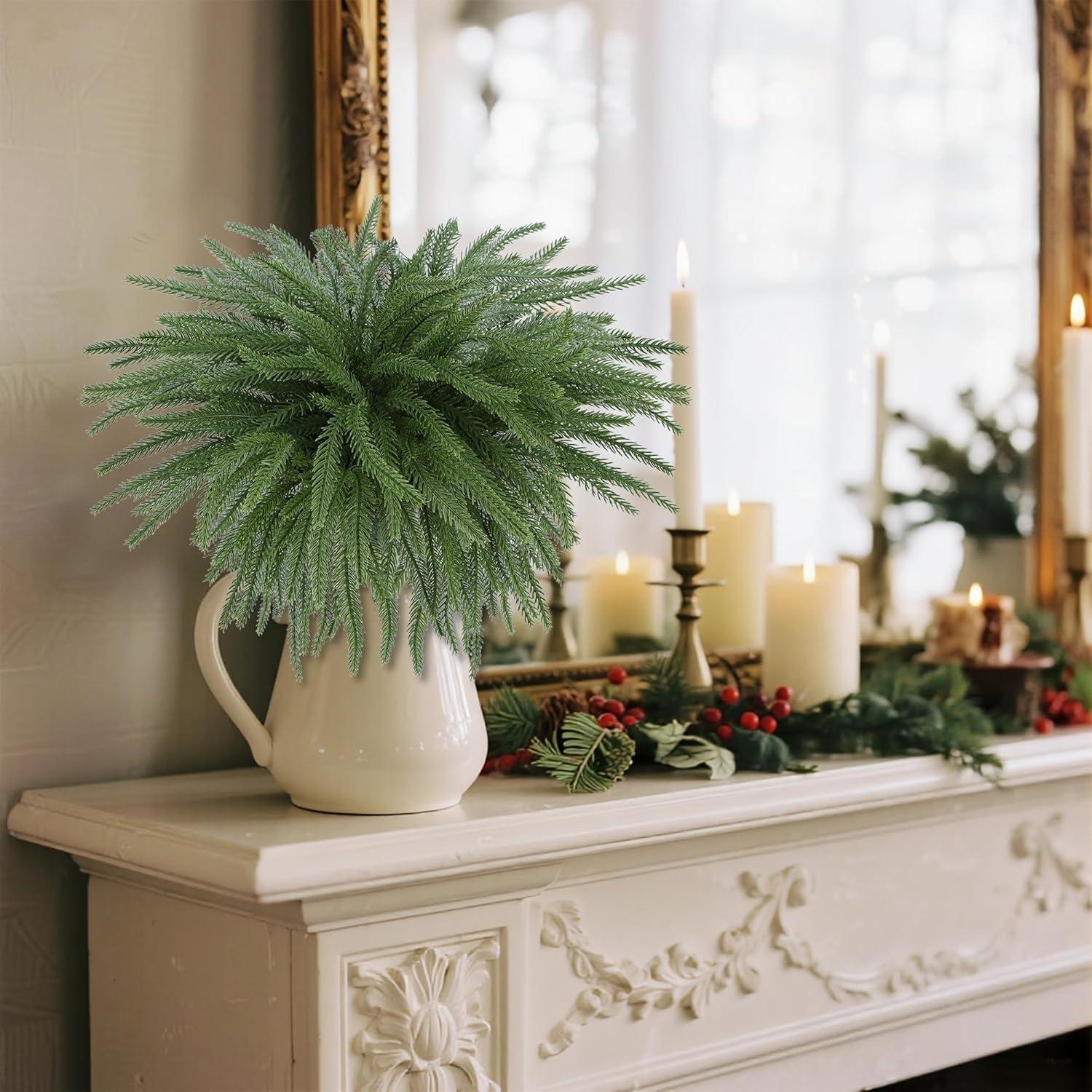 Ramas de Pino Norfolk Artificial DR.DUDU - 8 Paquete 45.72 cm