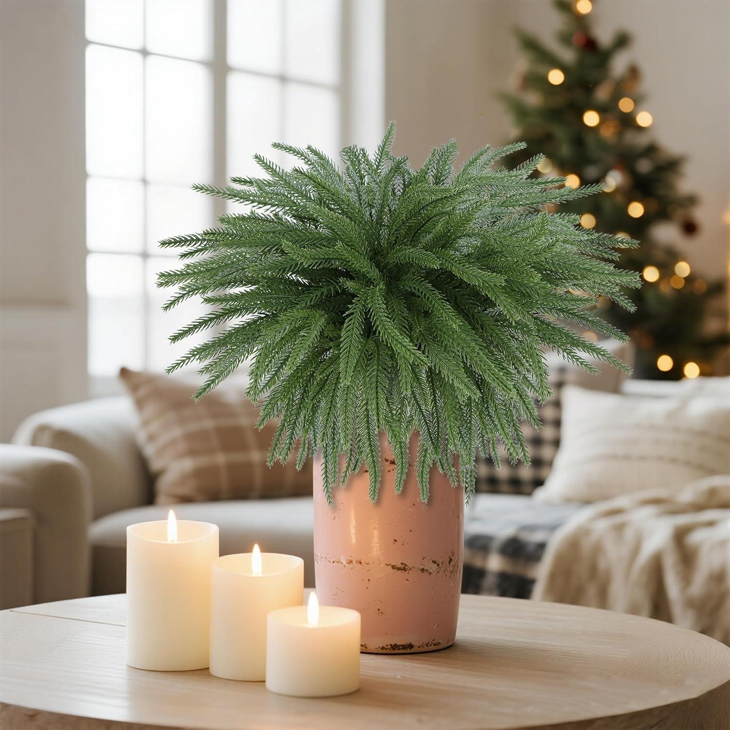 Ramas de Pino Norfolk Artificial DR.DUDU - 8 Paquete 45.72 cm