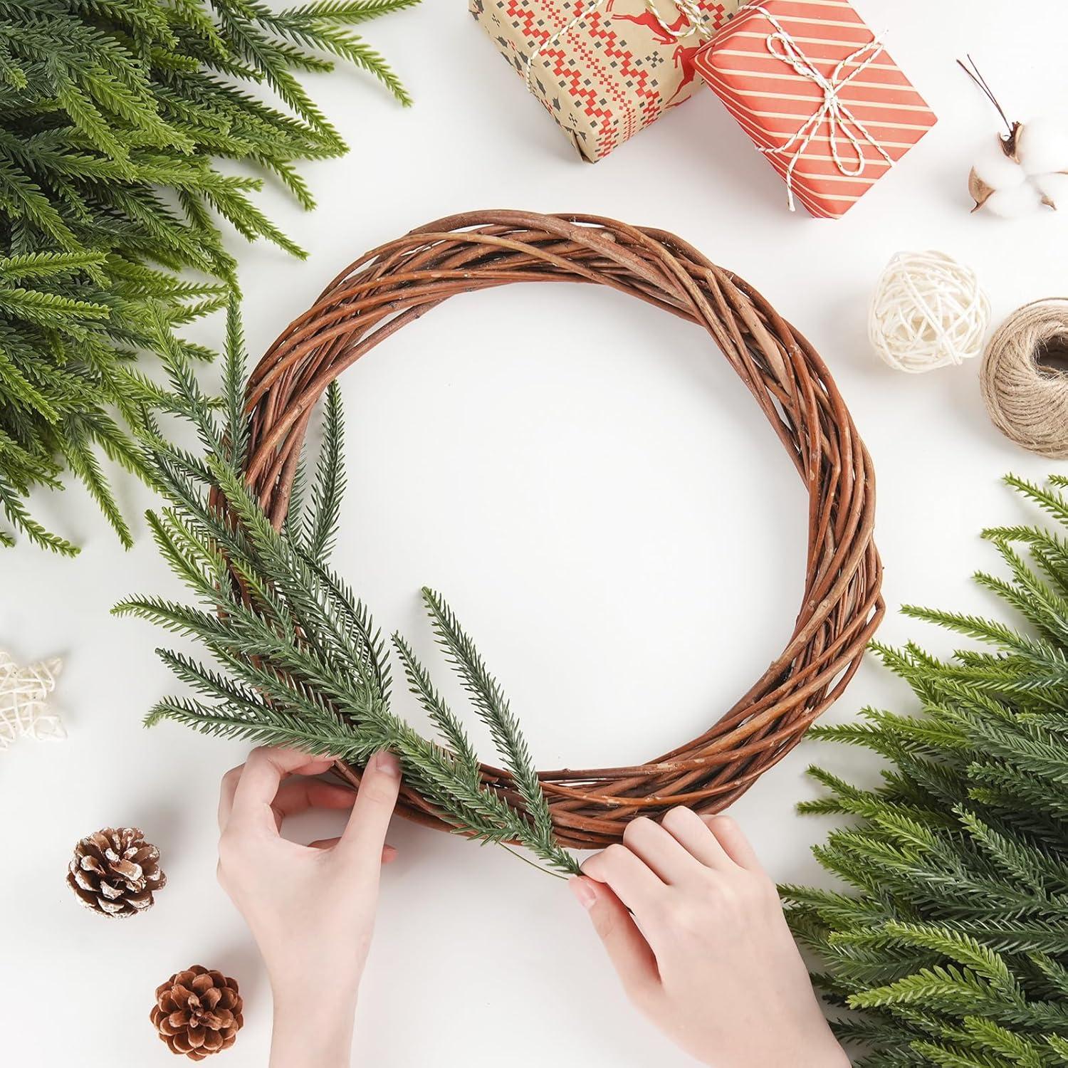 30 Ramas de Pino Norfolk HOHOTIME para Decoración Navideña