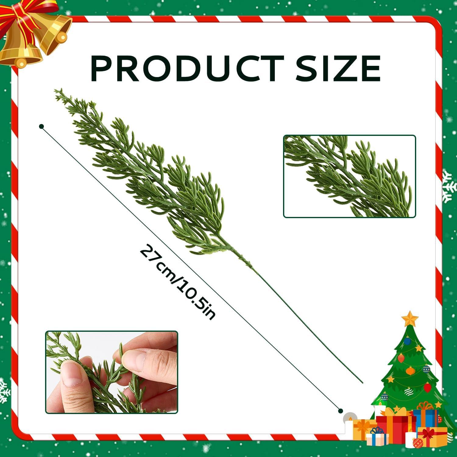 40 Piezas Ramas de Pino Artificial y Bayas de Acebo Yeabwps