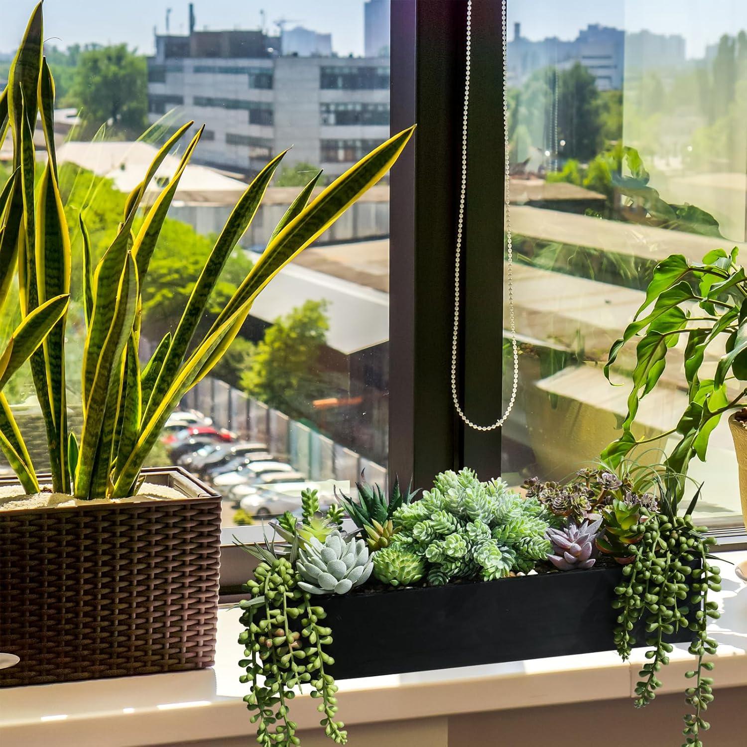 Arreglo de Suculentas Artificiales Winlyn en Maceta de Madera