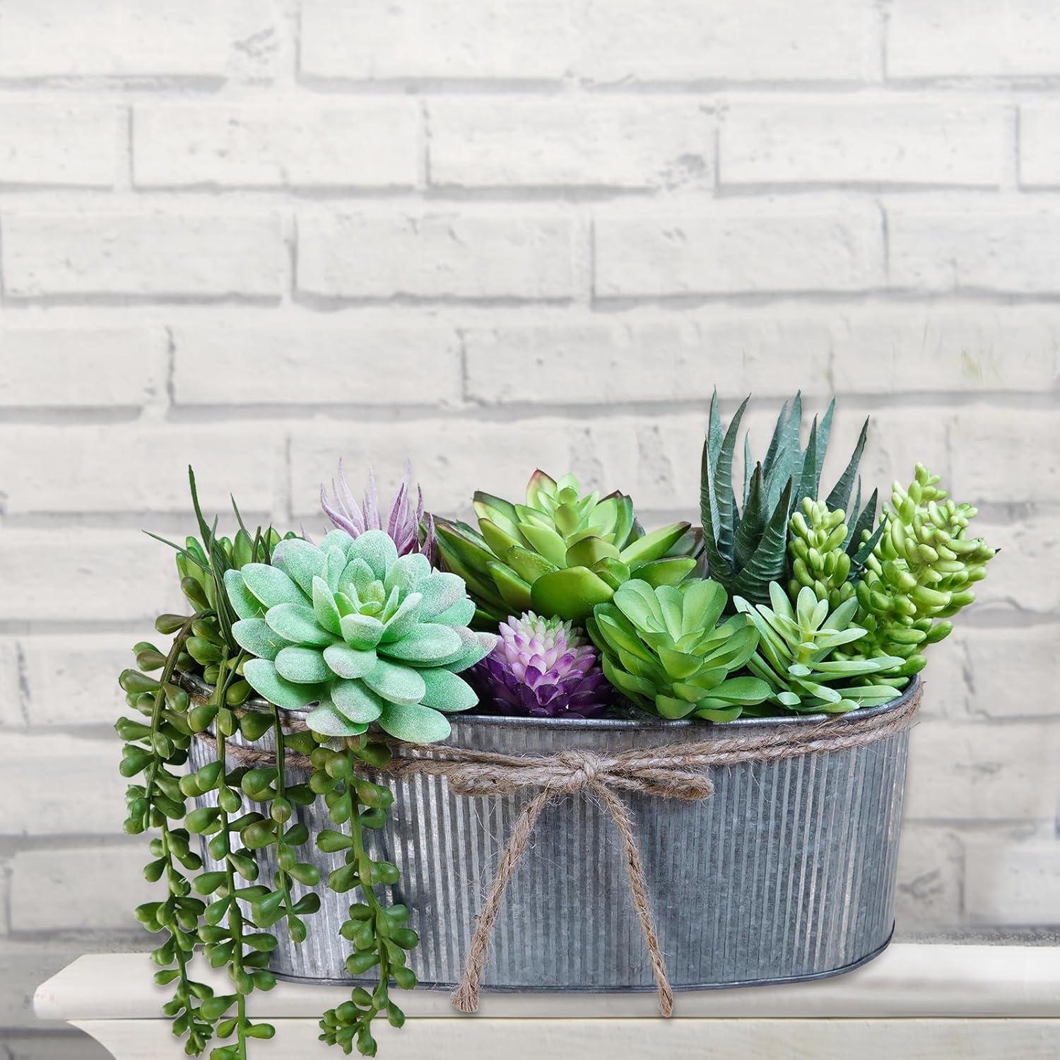 Arreglo de Suculentas Artificiales Winlyn en Maceta Ovalada 27cm