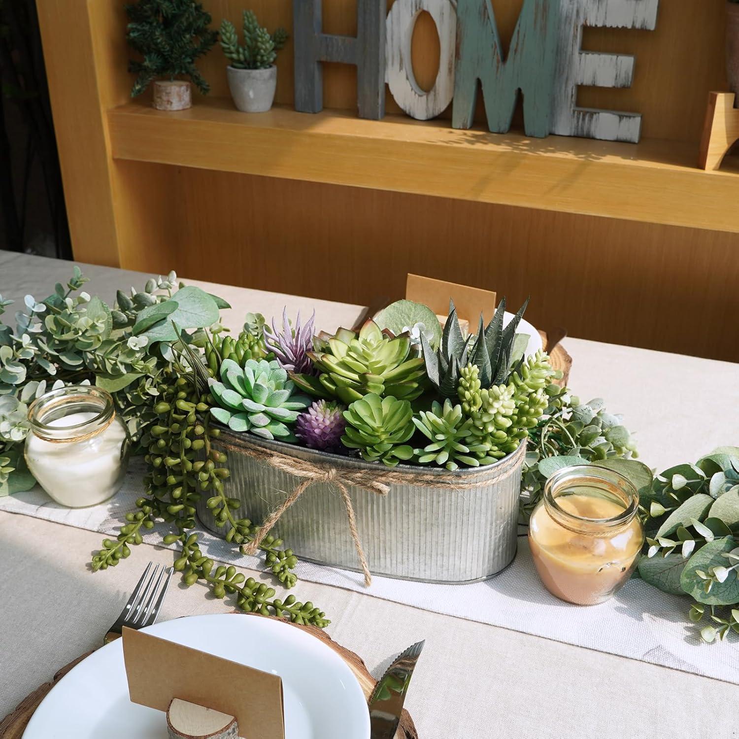 Arreglo de Suculentas Artificiales Winlyn en Maceta Ovalada 27cm