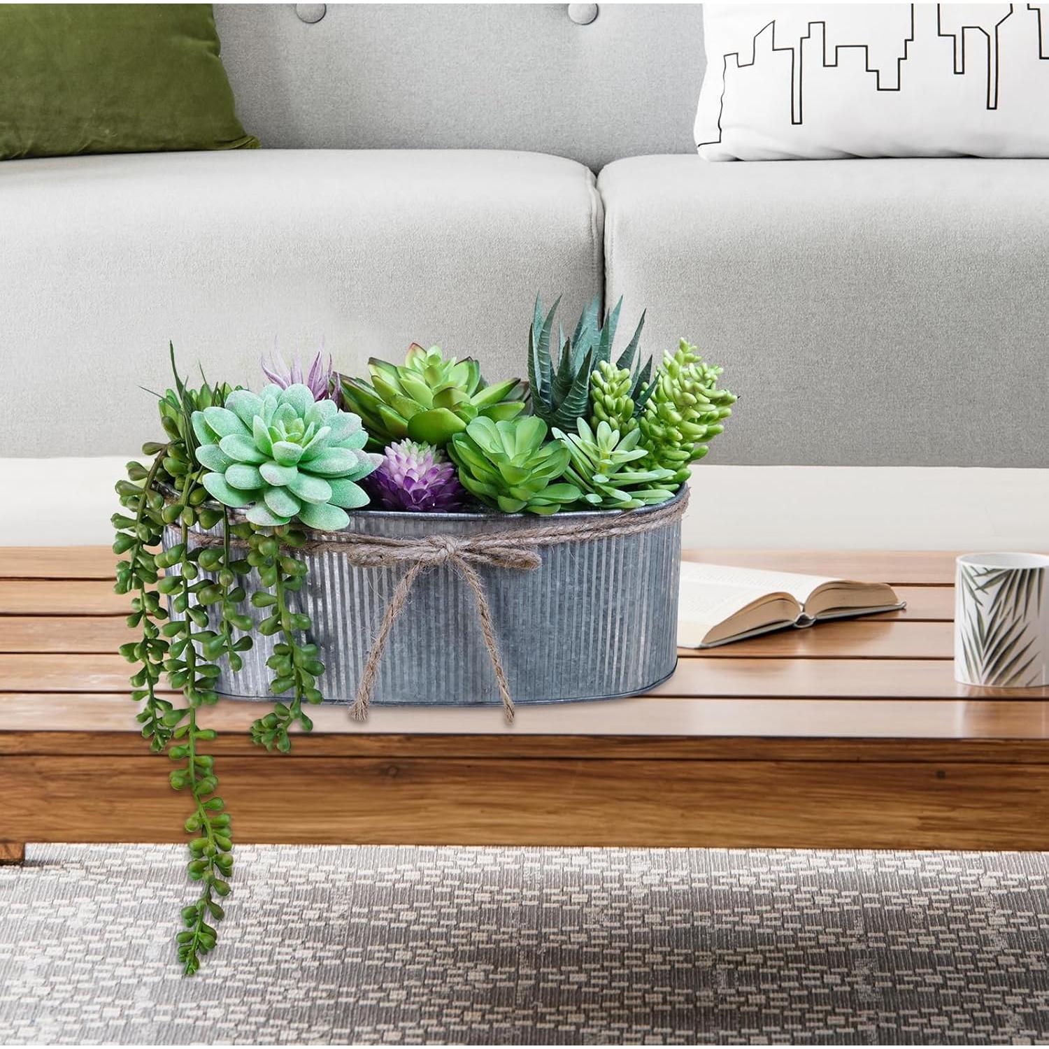 Arreglo de Suculentas Artificiales Winlyn en Maceta Ovalada 27cm