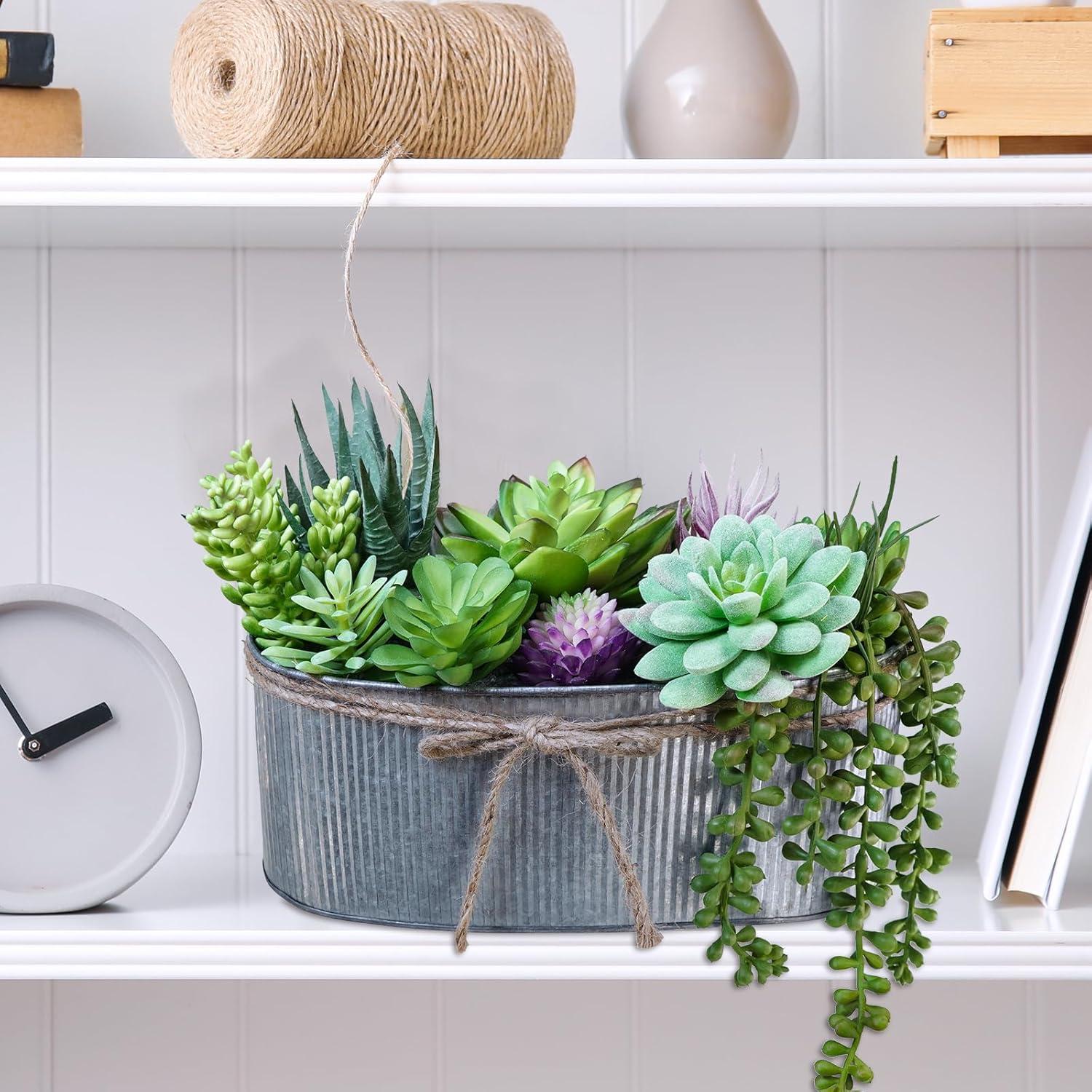 Arreglo de Suculentas Artificiales Winlyn en Maceta Ovalada 27cm