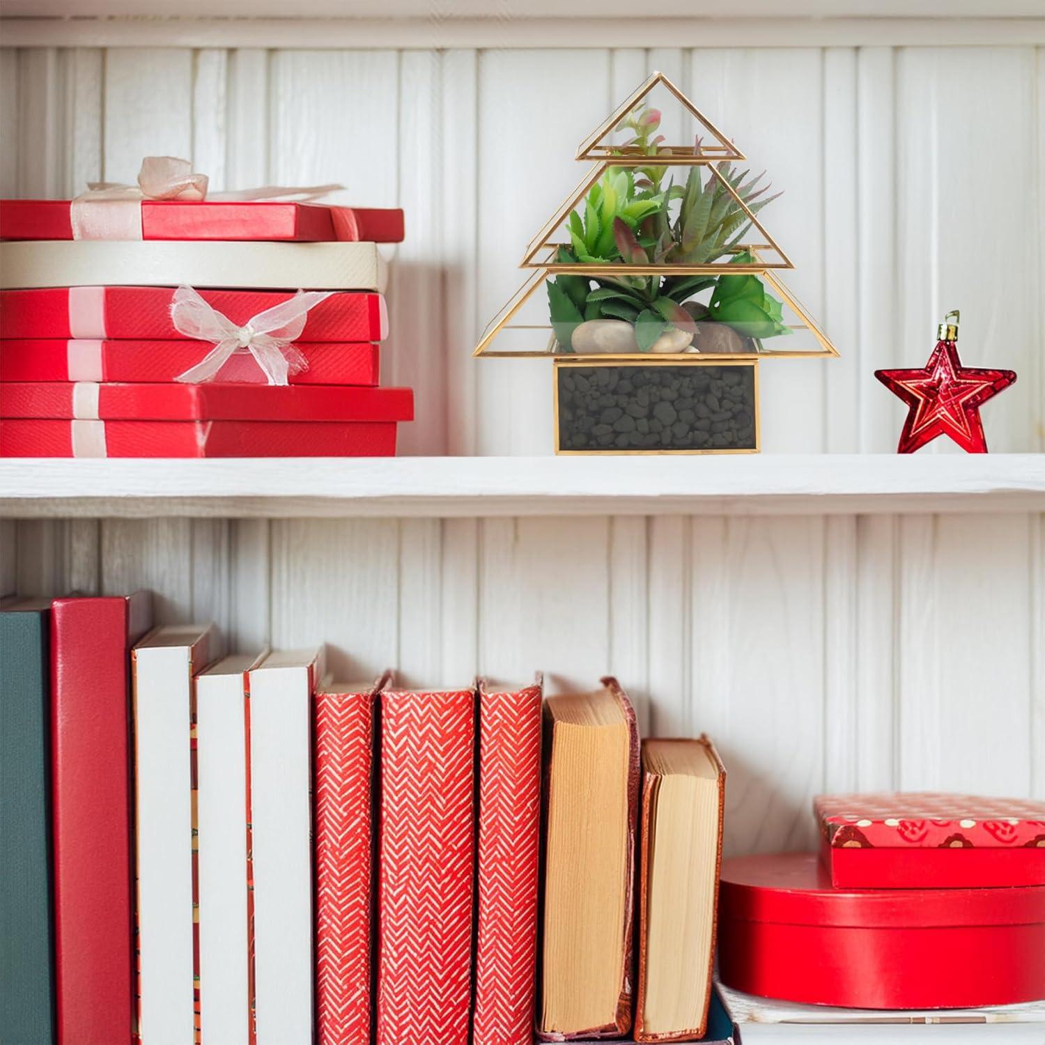 Centro de Mesa de Vidrio D'Eco en Forma de Árbol de Navidad 20 cm