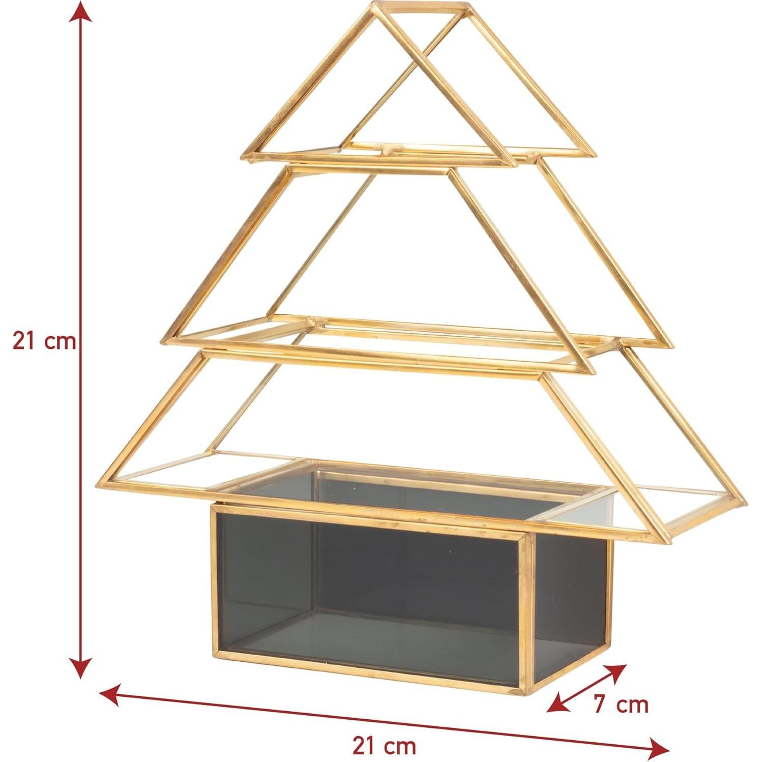 Centro de Mesa de Vidrio D'Eco en Forma de Árbol de Navidad 20 cm
