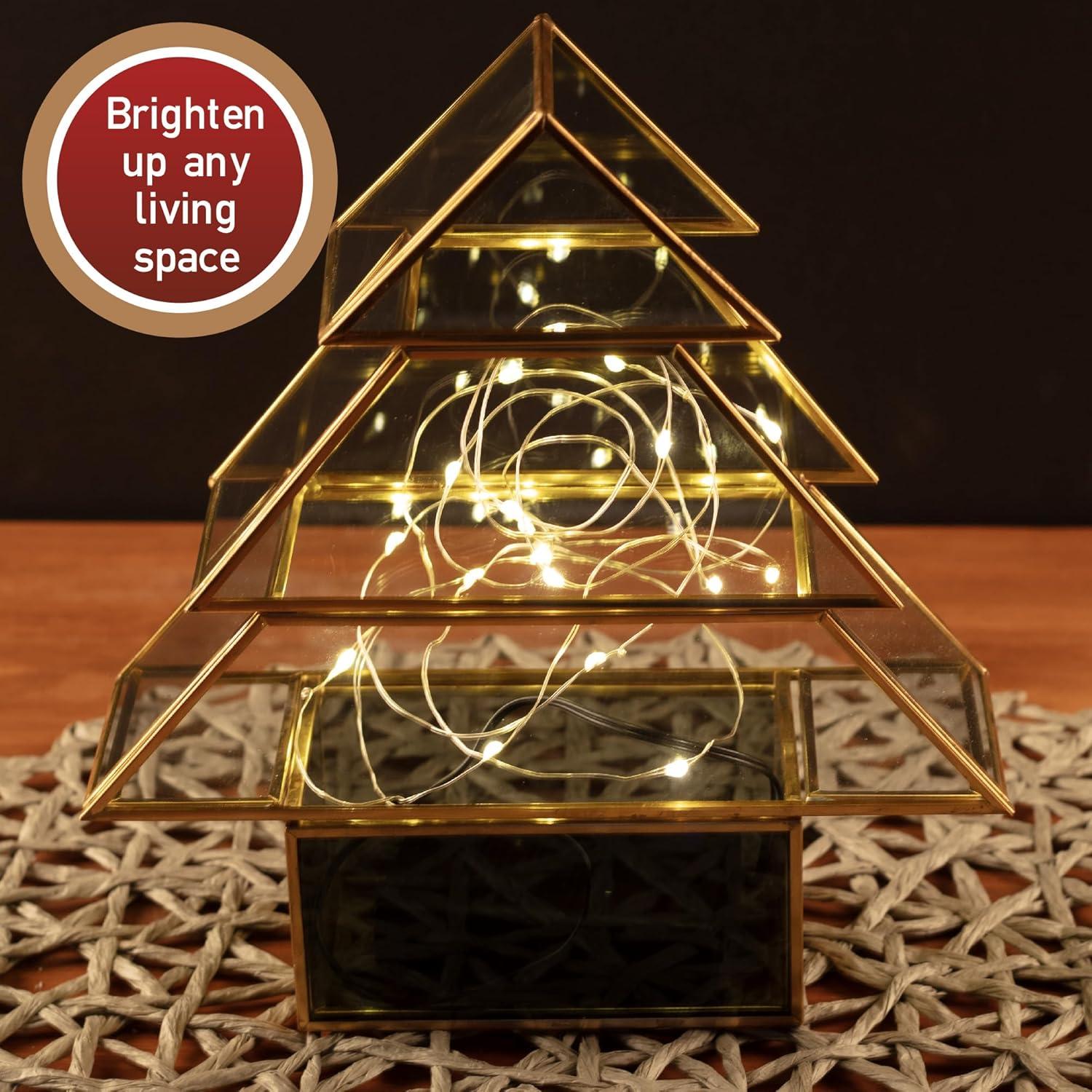 Centro de Mesa de Vidrio D'Eco en Forma de Árbol de Navidad 20 cm