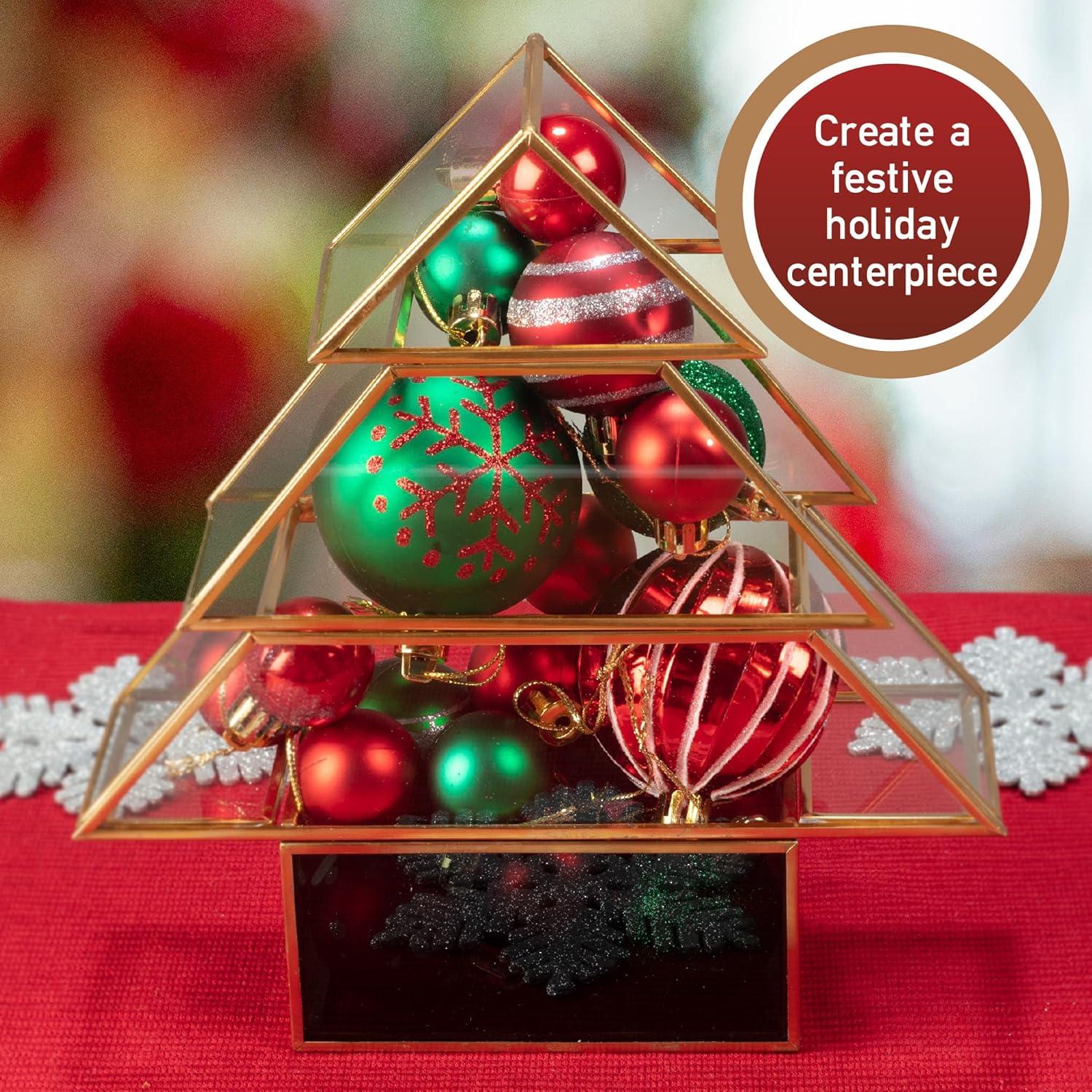 Centro de Mesa de Vidrio D'Eco en Forma de Árbol de Navidad 20 cm