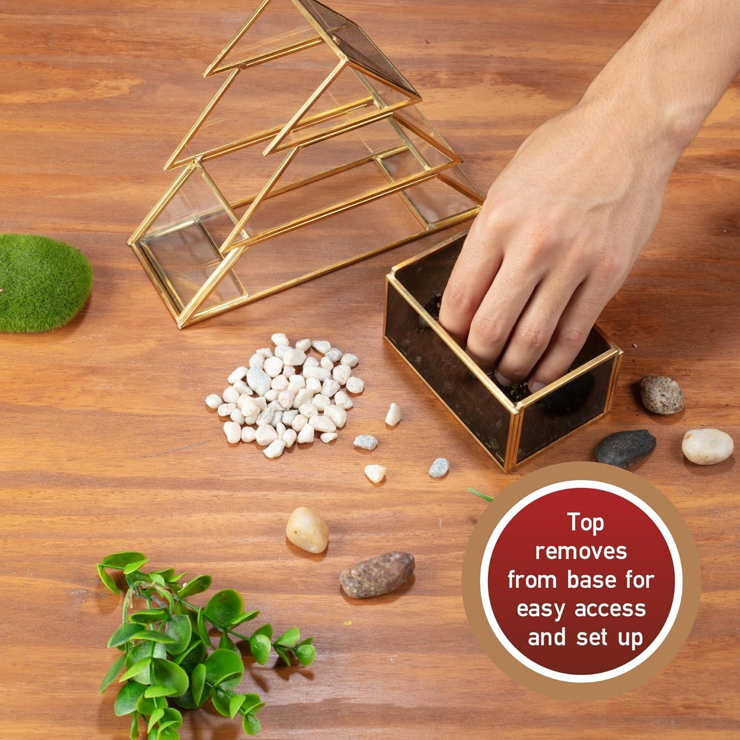 Centro de Mesa de Vidrio D'Eco en Forma de Árbol de Navidad 20 cm