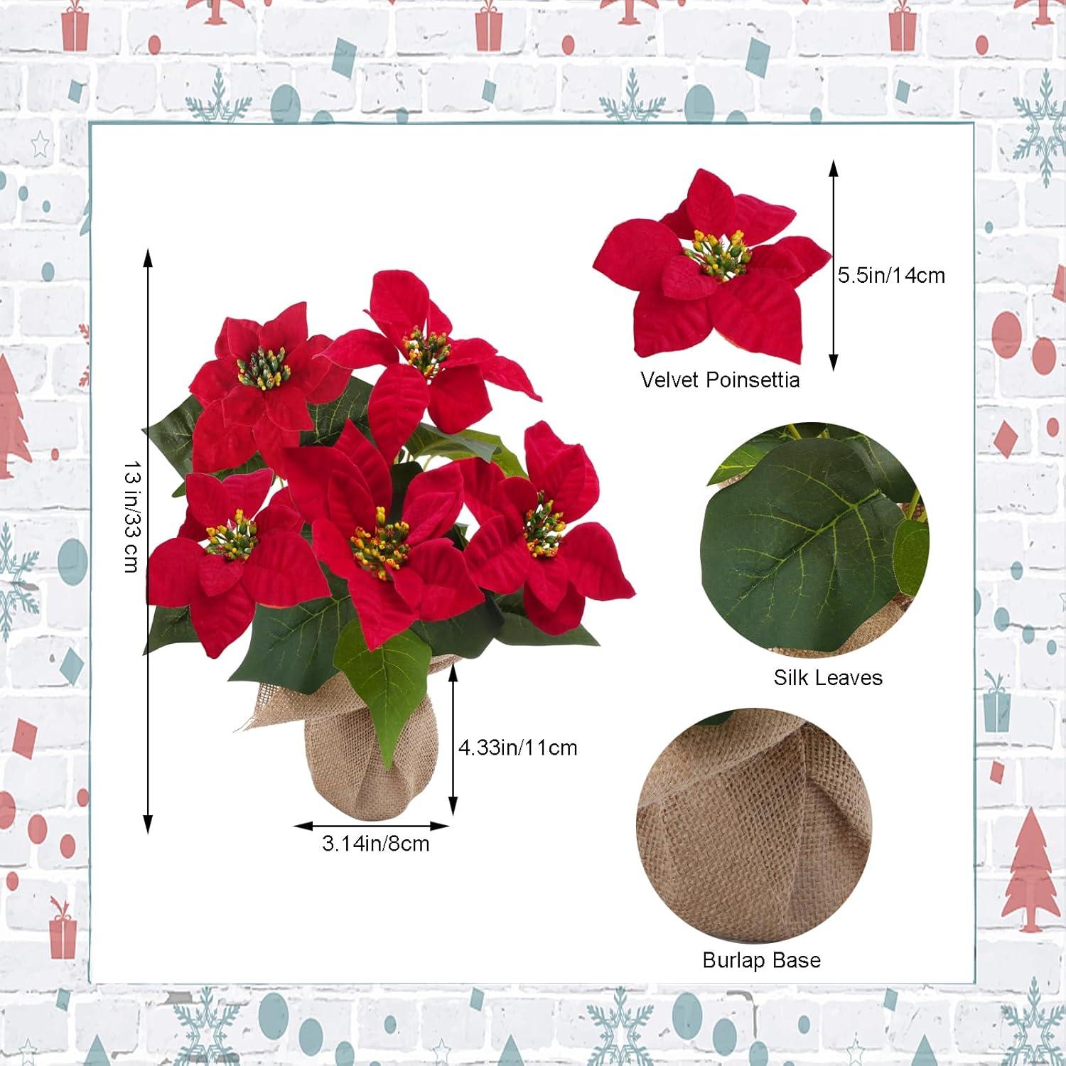 Planta Poinsettia Artificial en Maceta MHMJON 33 cm Roja
