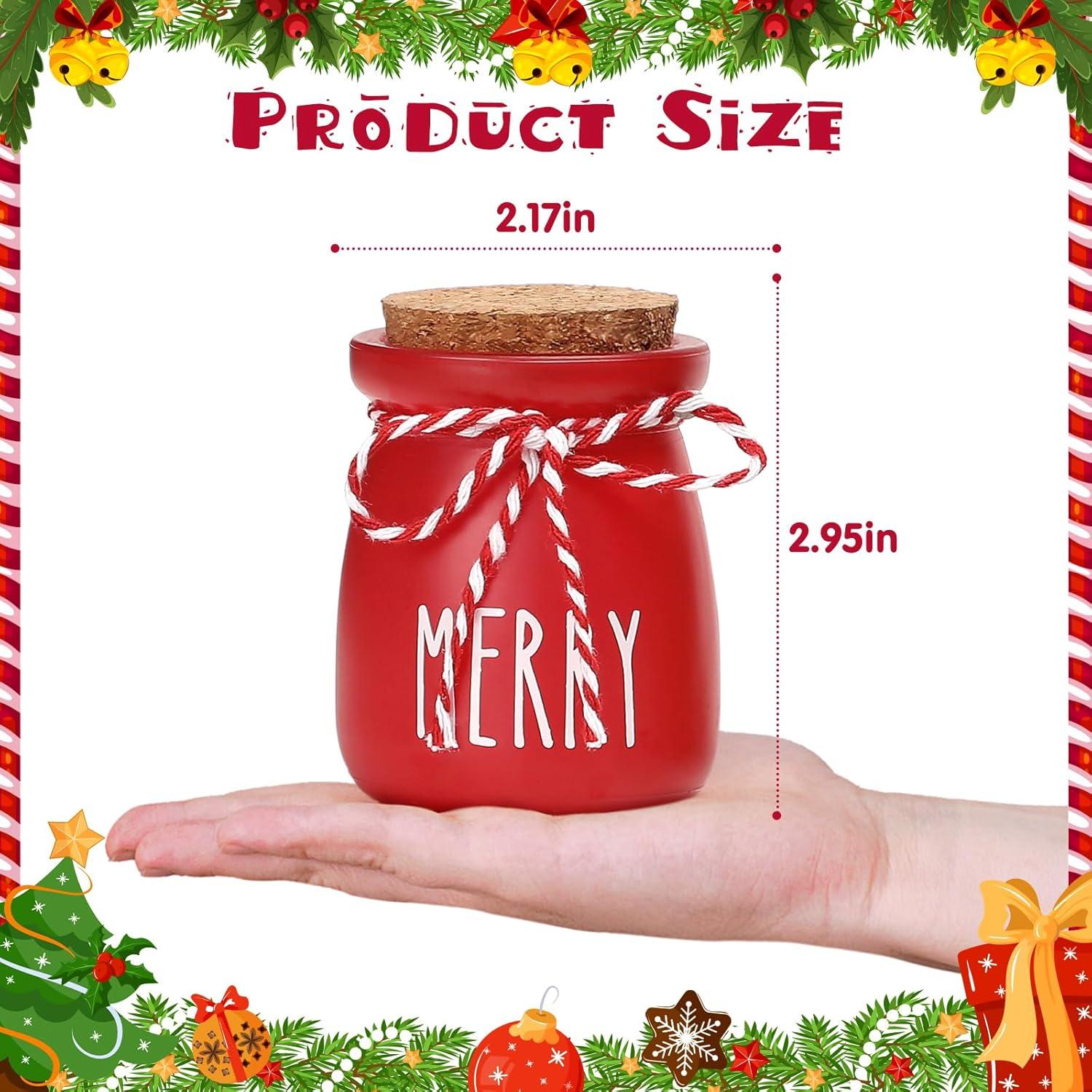 Tarros de Mason Mini WODOHOLO Navidad 4 Piezas Decoración