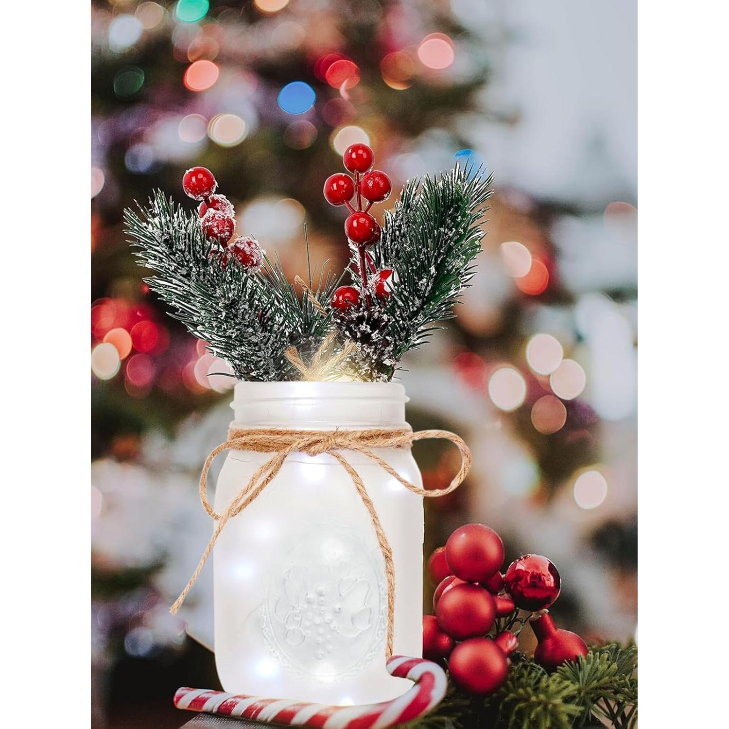 Centro de Mesa Navideño CNVOILA - Tarros de Mason 3PC