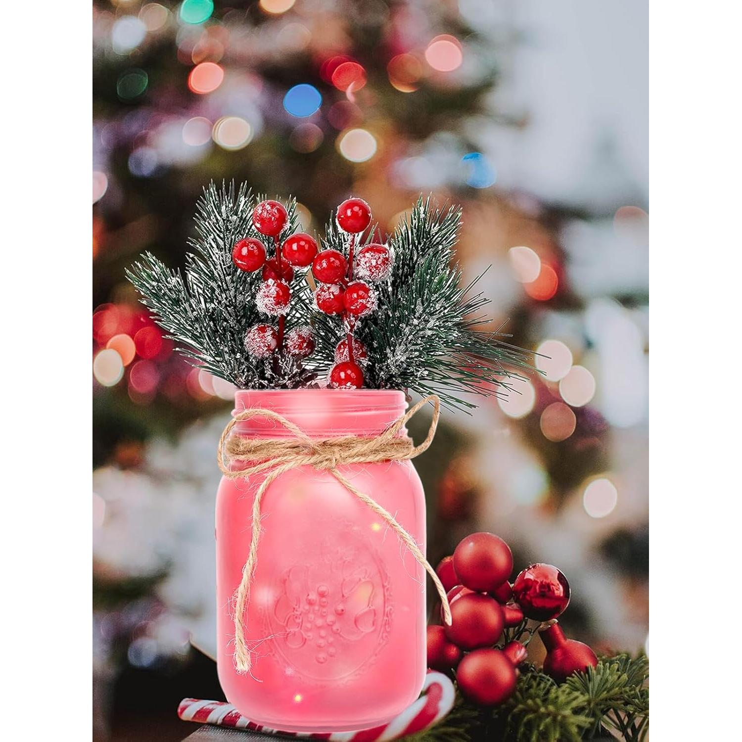 Centro de Mesa Navideño CNVOILA - Tarros de Mason 3PC