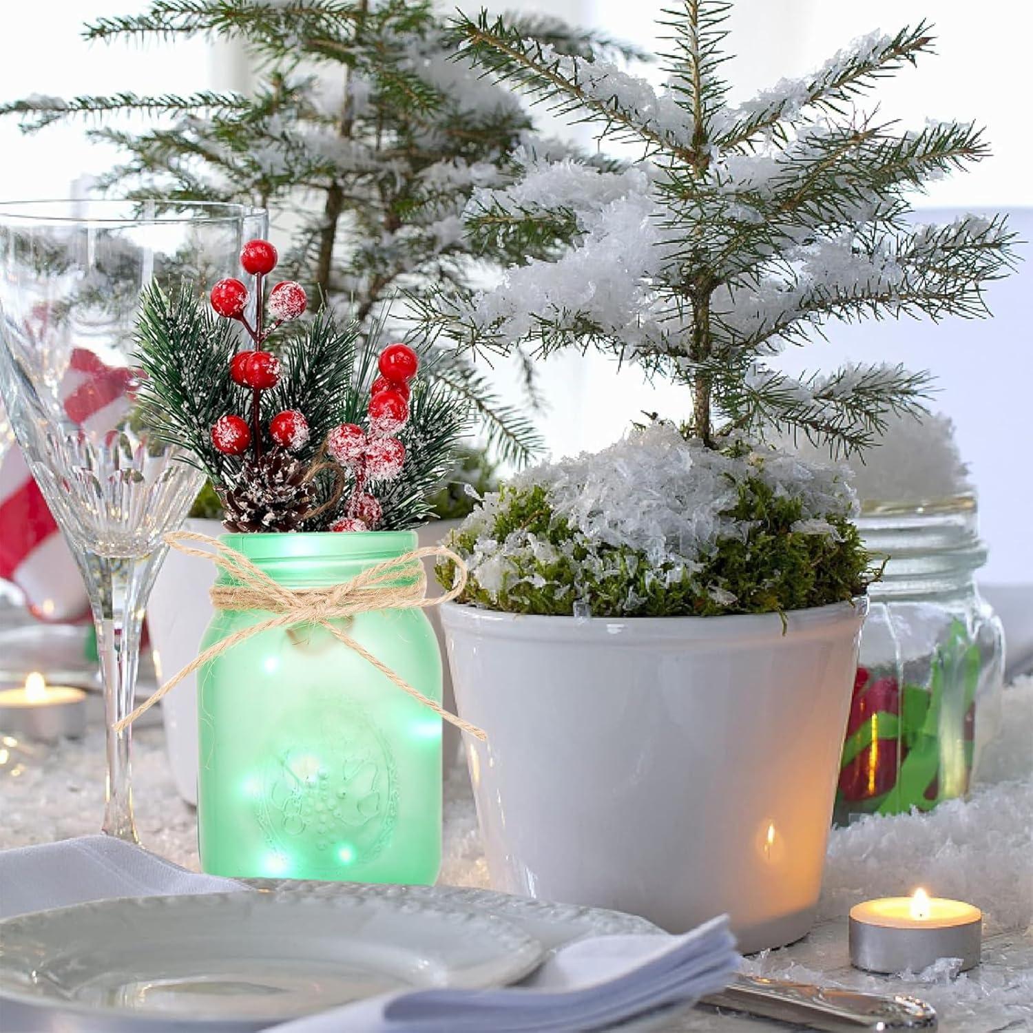 Centro de Mesa Navideño CNVOILA - Tarros de Mason 3PC