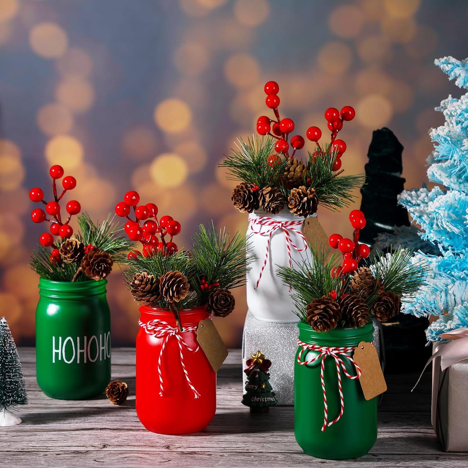 Juego de 9 Tarros de Cristal Decorativos Beeveer 384 ml Navidad