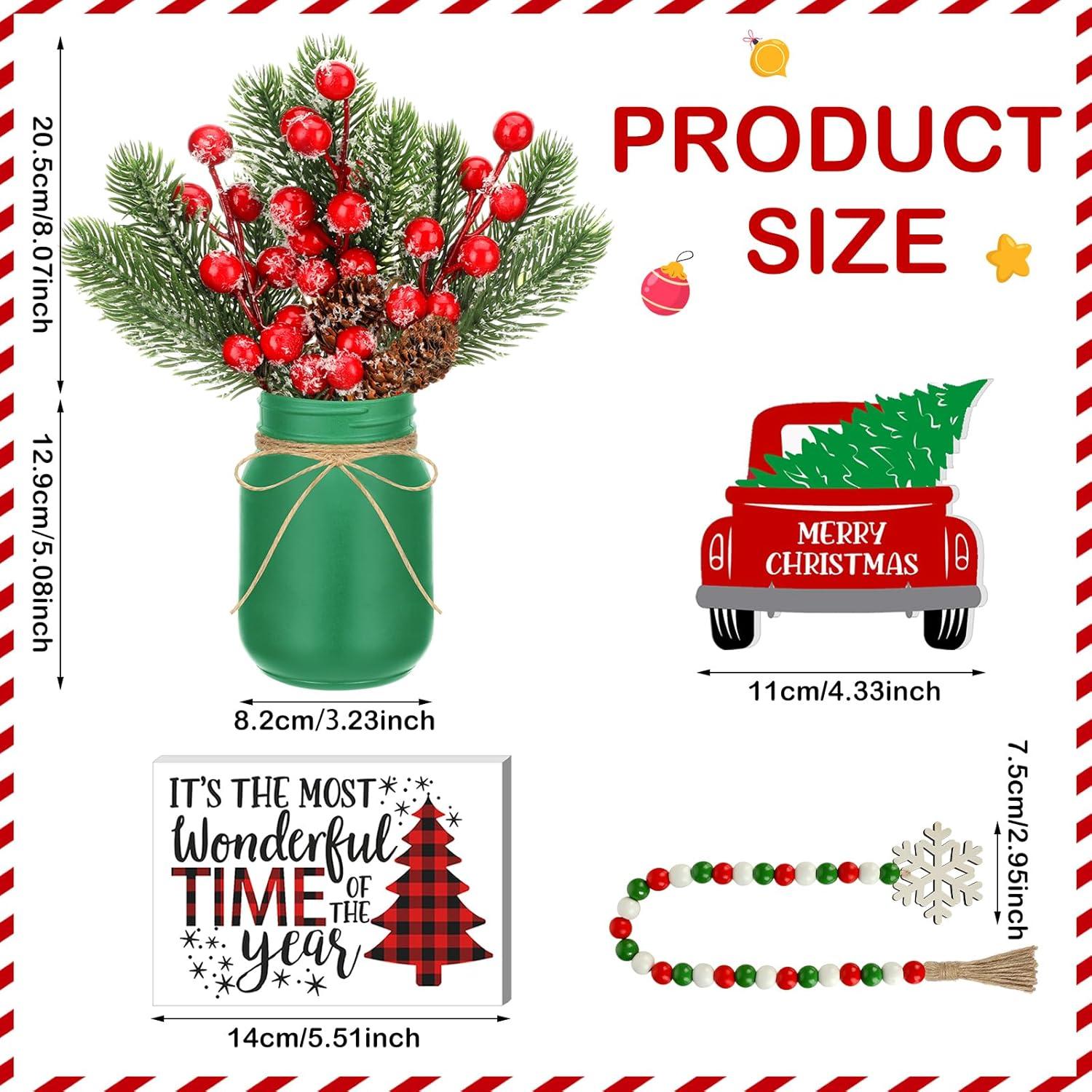 Jexine 12 Pcs Decoraciones de Tarros de Navidad con Nieve