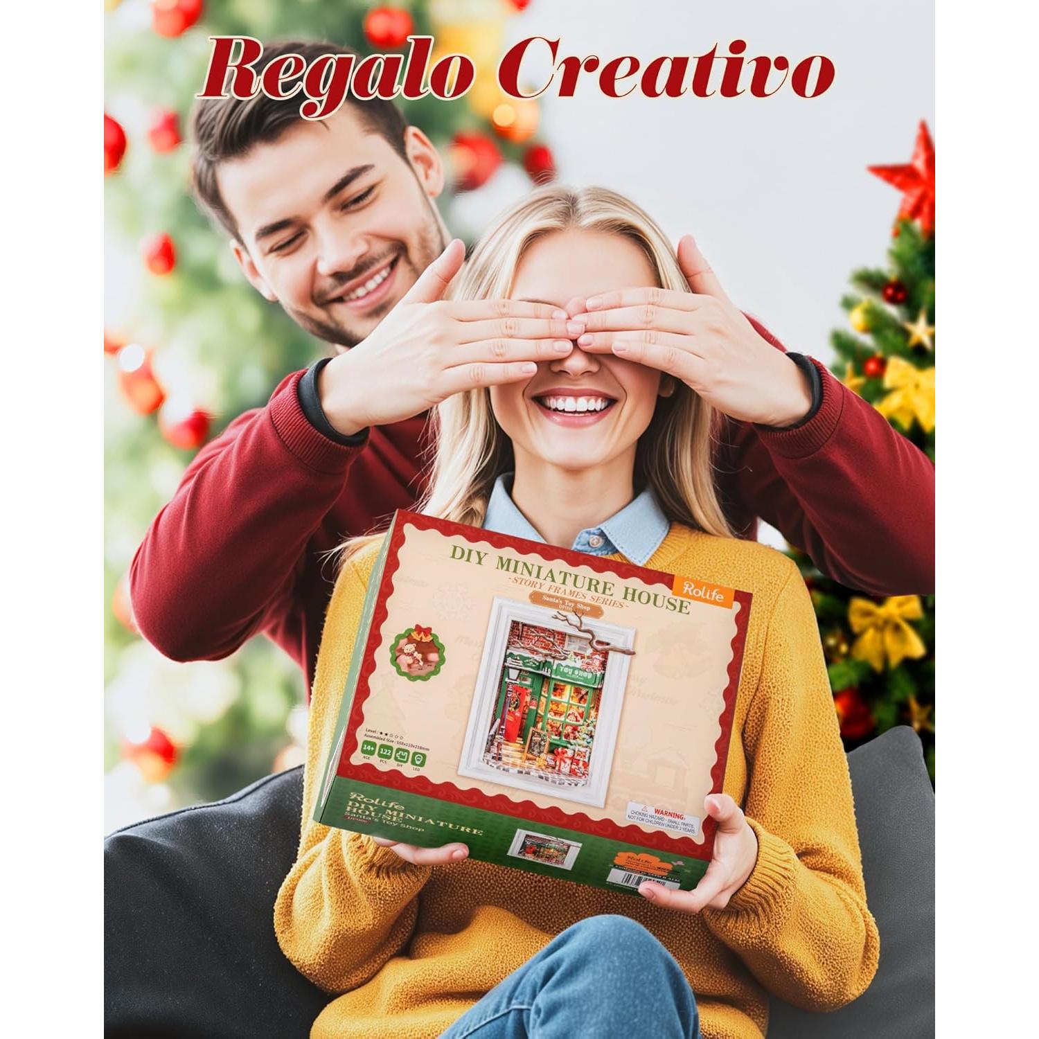 Caja de Sombra 3D Rolife Tienda de Juguetes de Santa 16.8x10.9cm