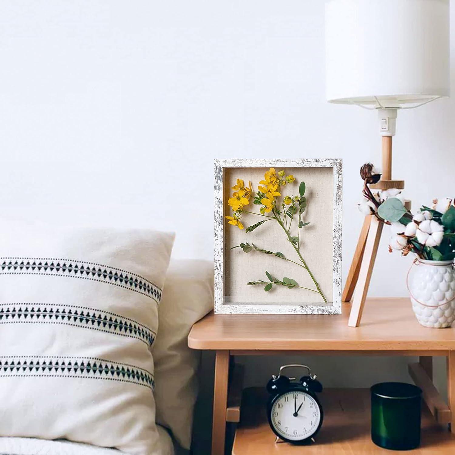 Caja de Sombra Califortree 20x25 cm Blanco Envejecido con Vidrio