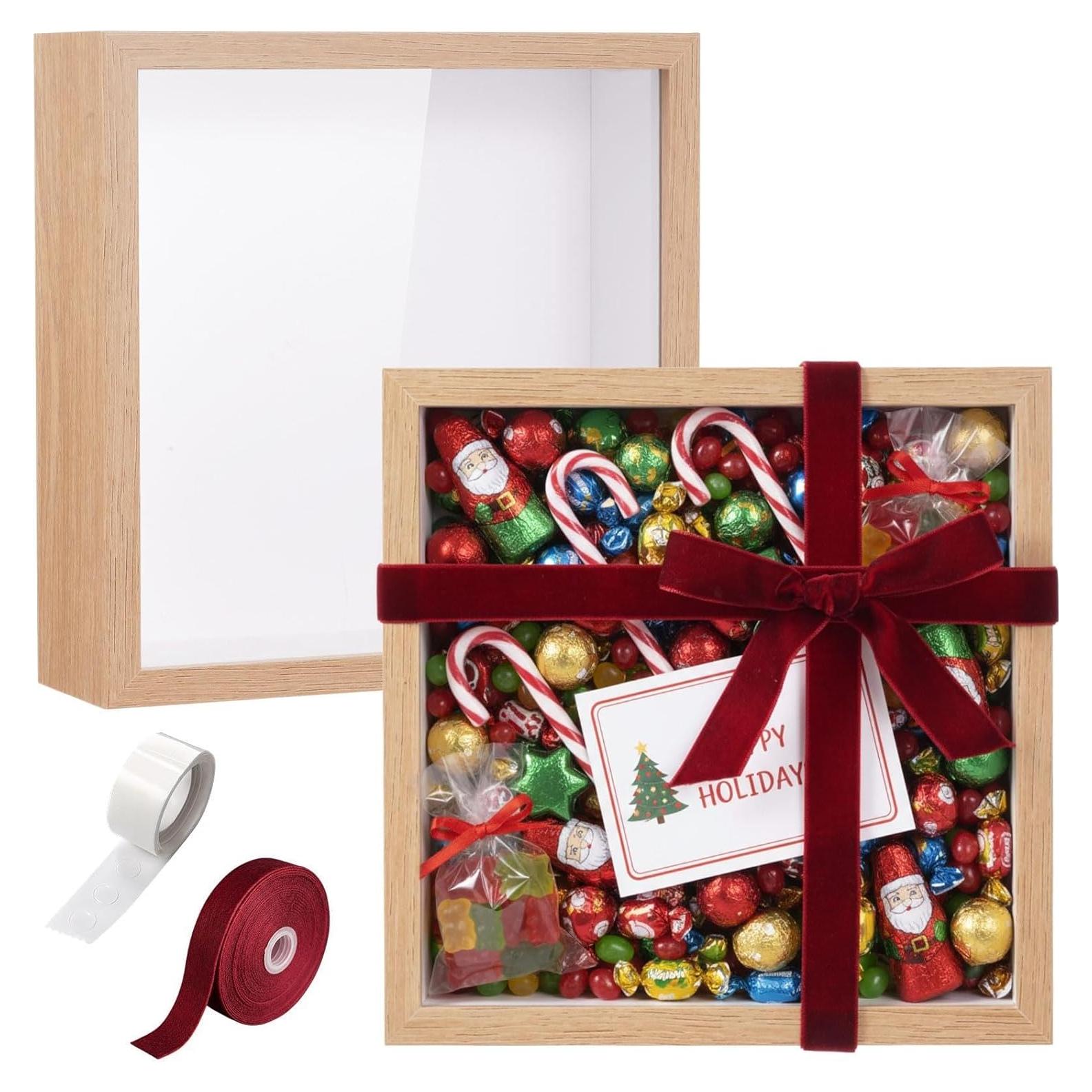 Marco de Sombra de Navidad BrightRow 20x20cm con Cinta y Pegatinas