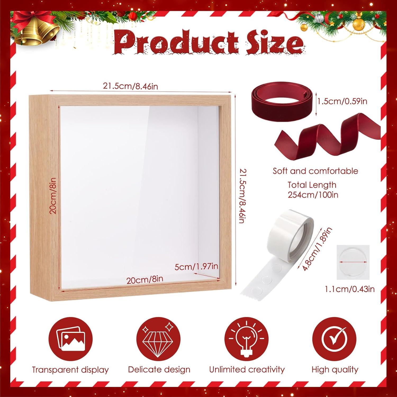 Marco de Sombra de Navidad BrightRow 20x20cm con Cinta y Pegatinas