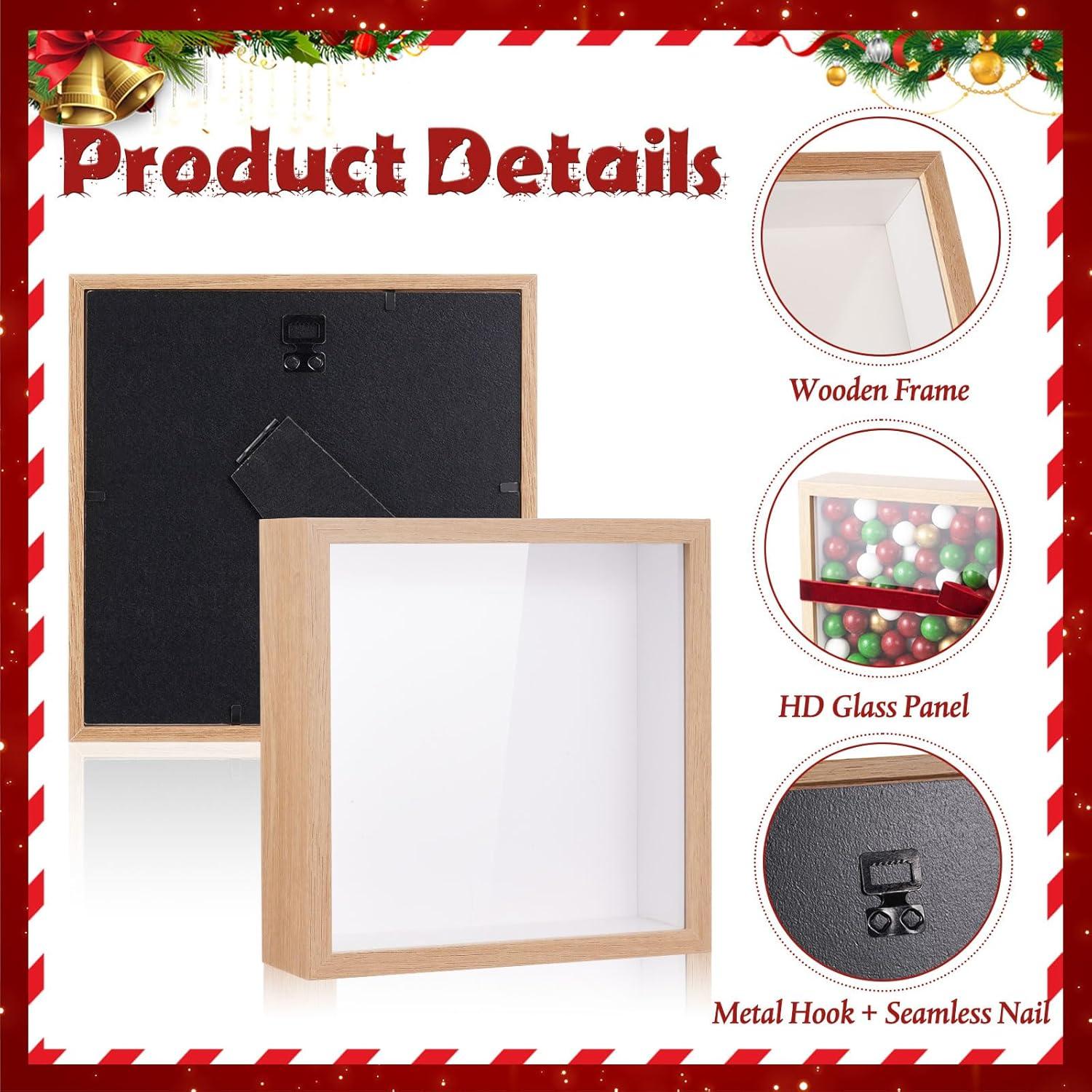 Marco de Sombra de Navidad BrightRow 20x20cm con Cinta y Pegatinas