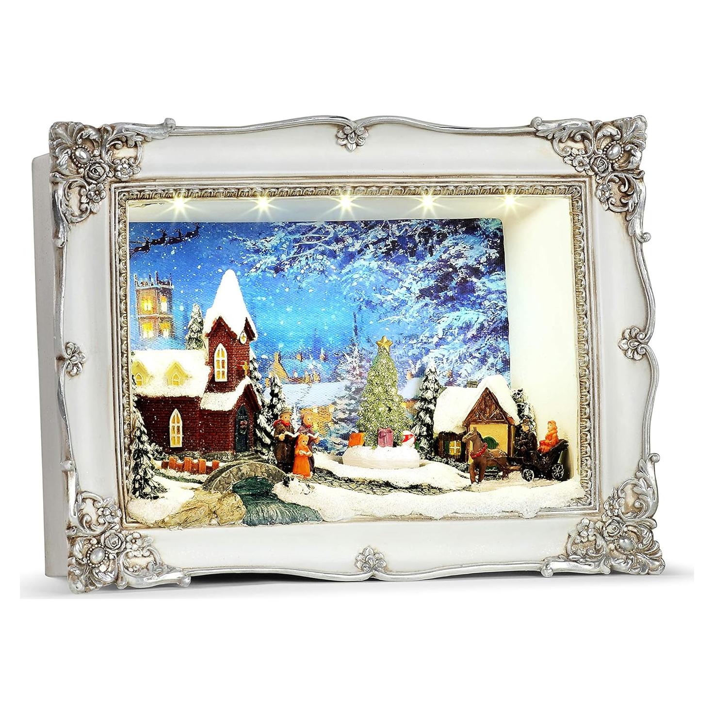 Caja de Sombra Animada Mr. Christmas - Iglesia Navideña LED