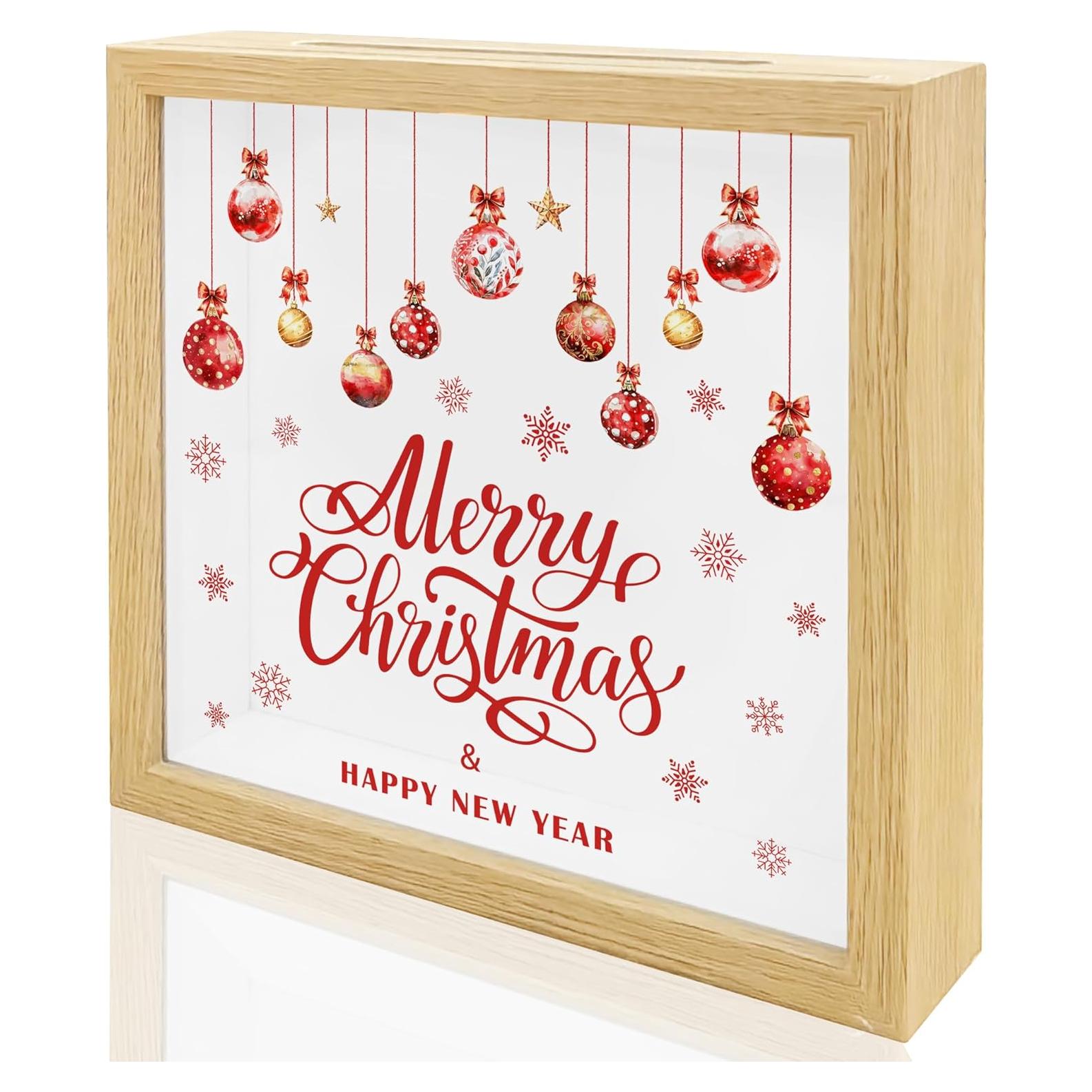 Caja Navideña de Madera Tabyon 20.32x20.32cm con Ranura